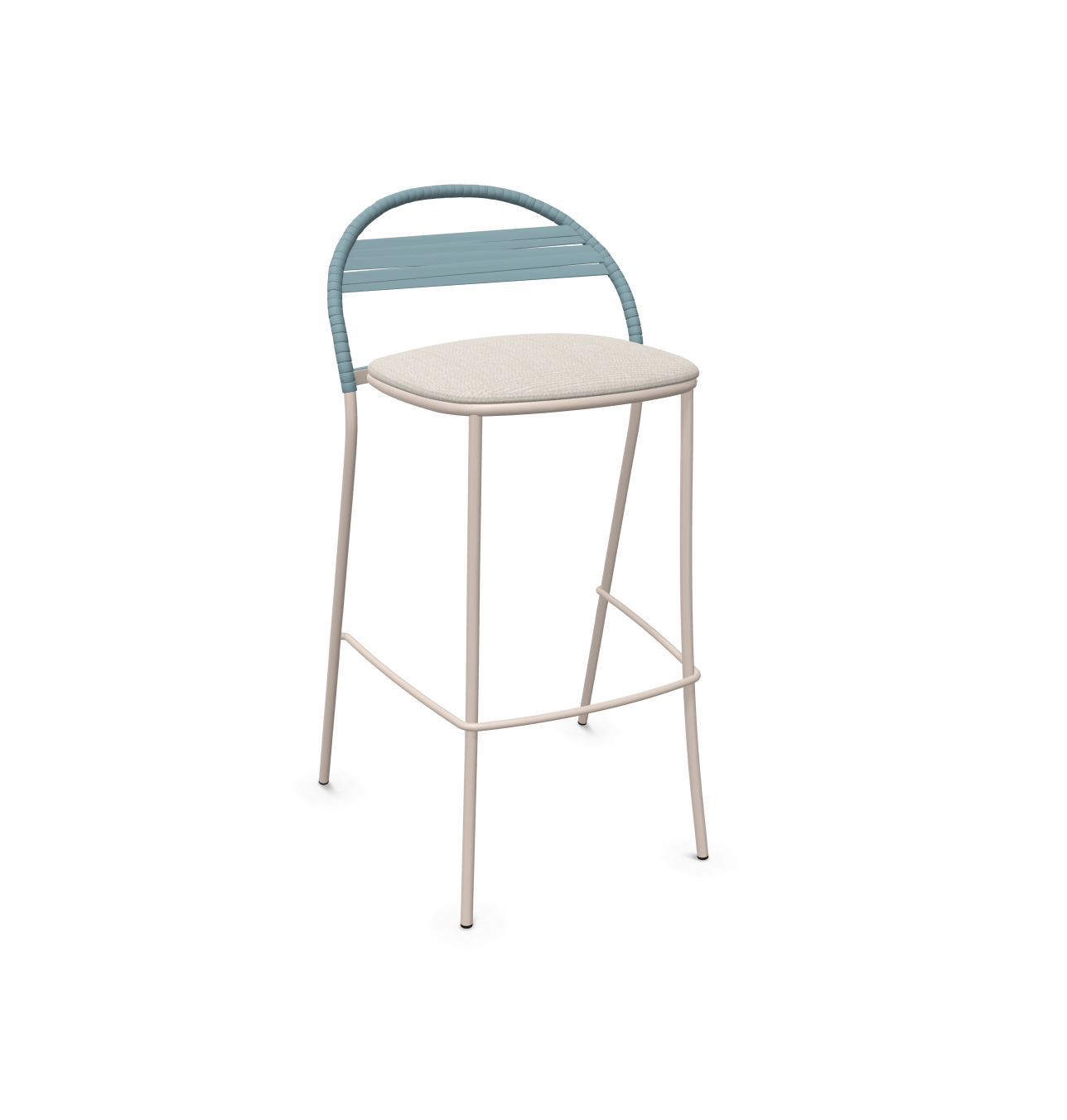 expormim I Petale Barstuhl mit Seil im horizontalen Muster, 2er Set