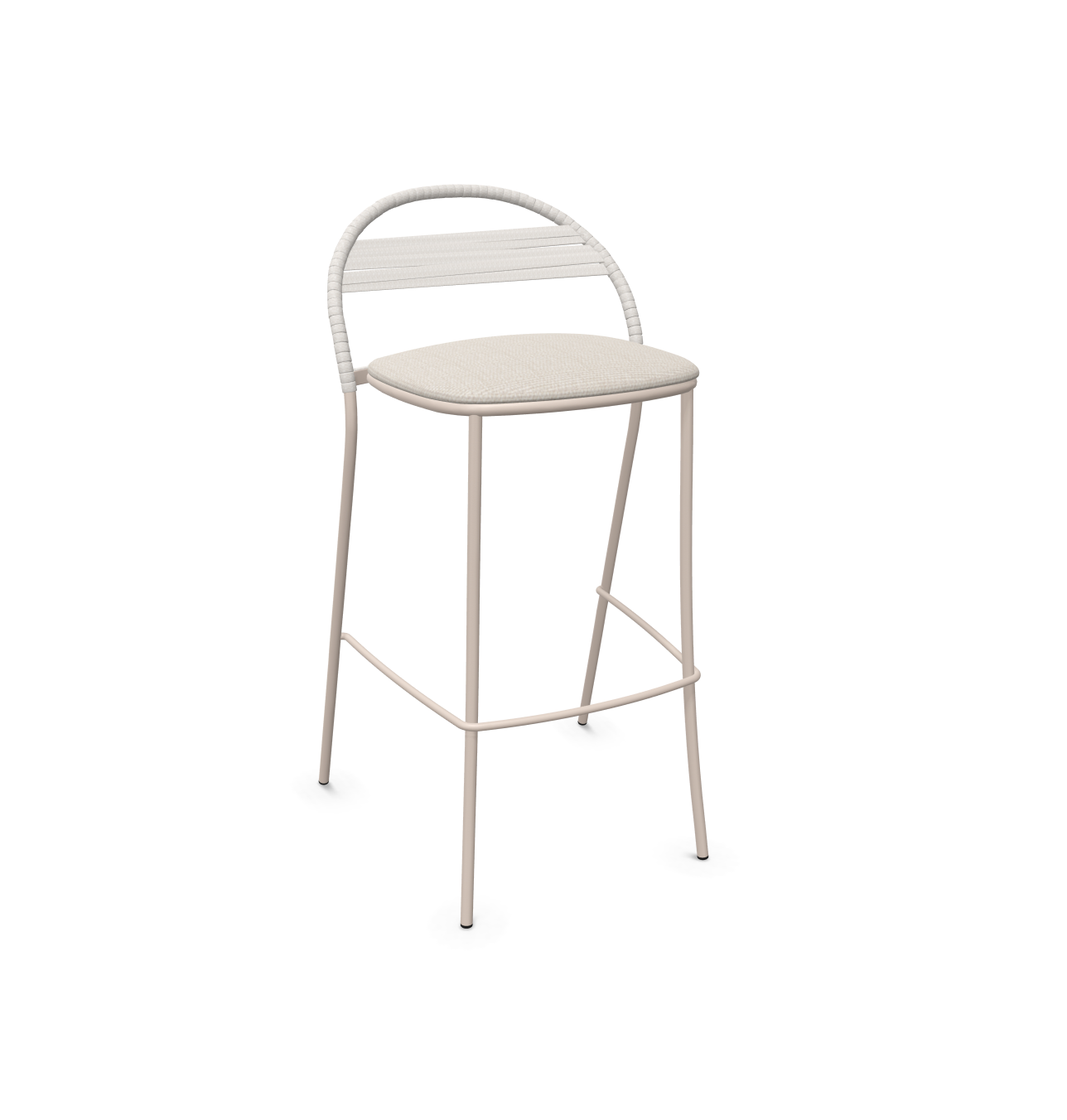 expormim I Petale niedriger Barstuhl mit Seil im horizontalen Muster, 2er Set