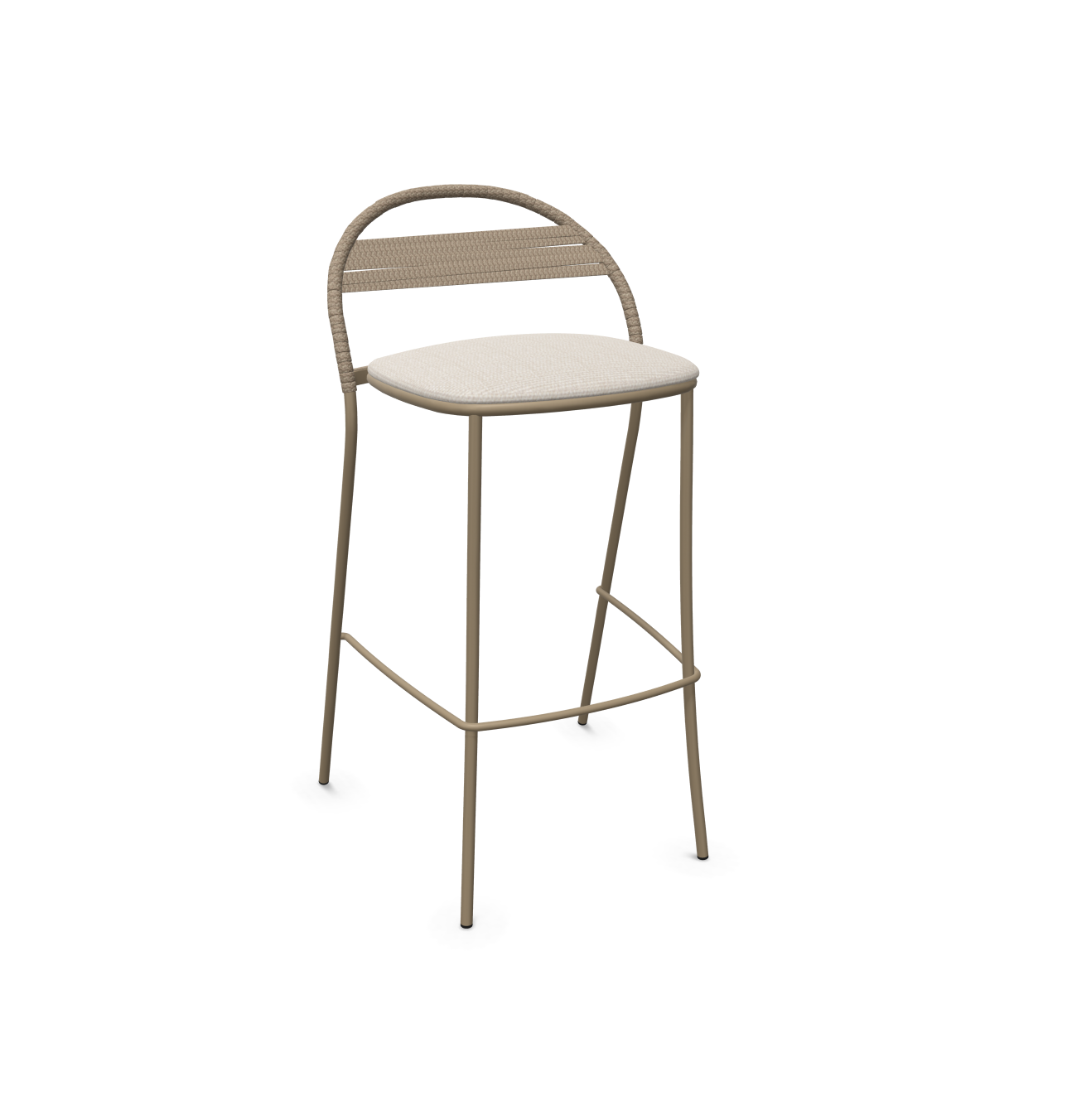 expormim I Petale niedriger Barstuhl mit Seil im horizontalen Muster, 2er Set