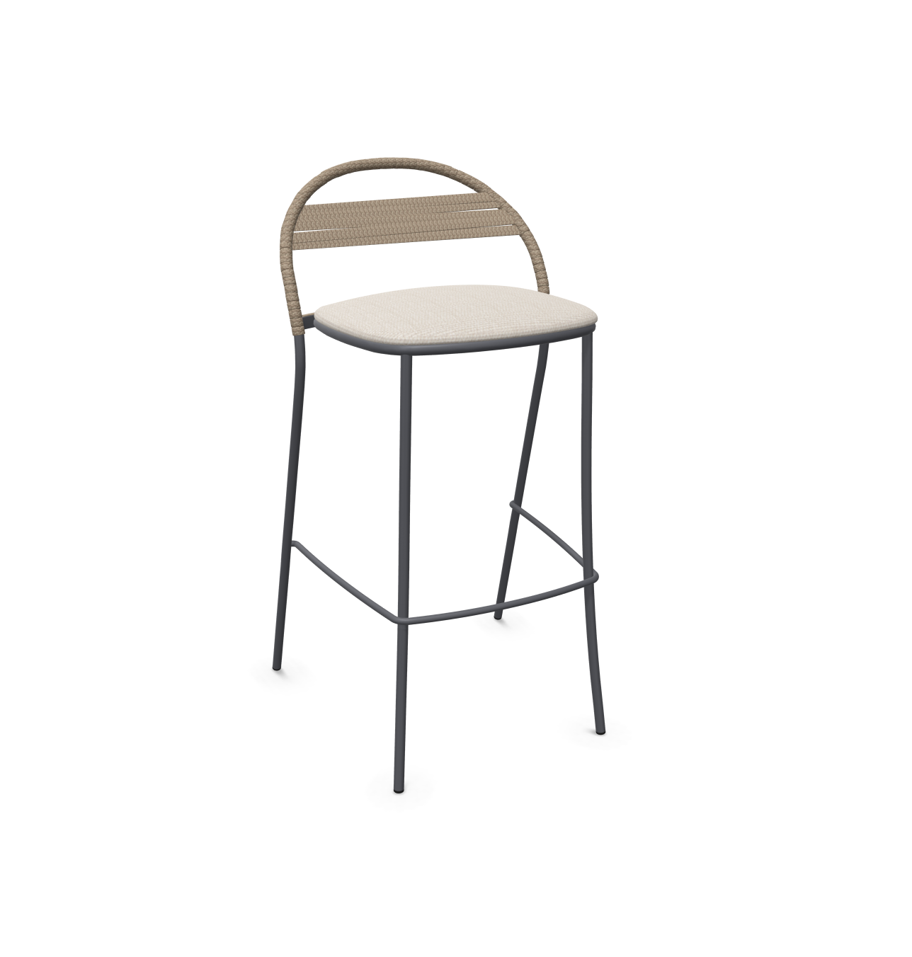 expormim I Petale Barstuhl mit Seil im horizontalen Muster, 2er Set