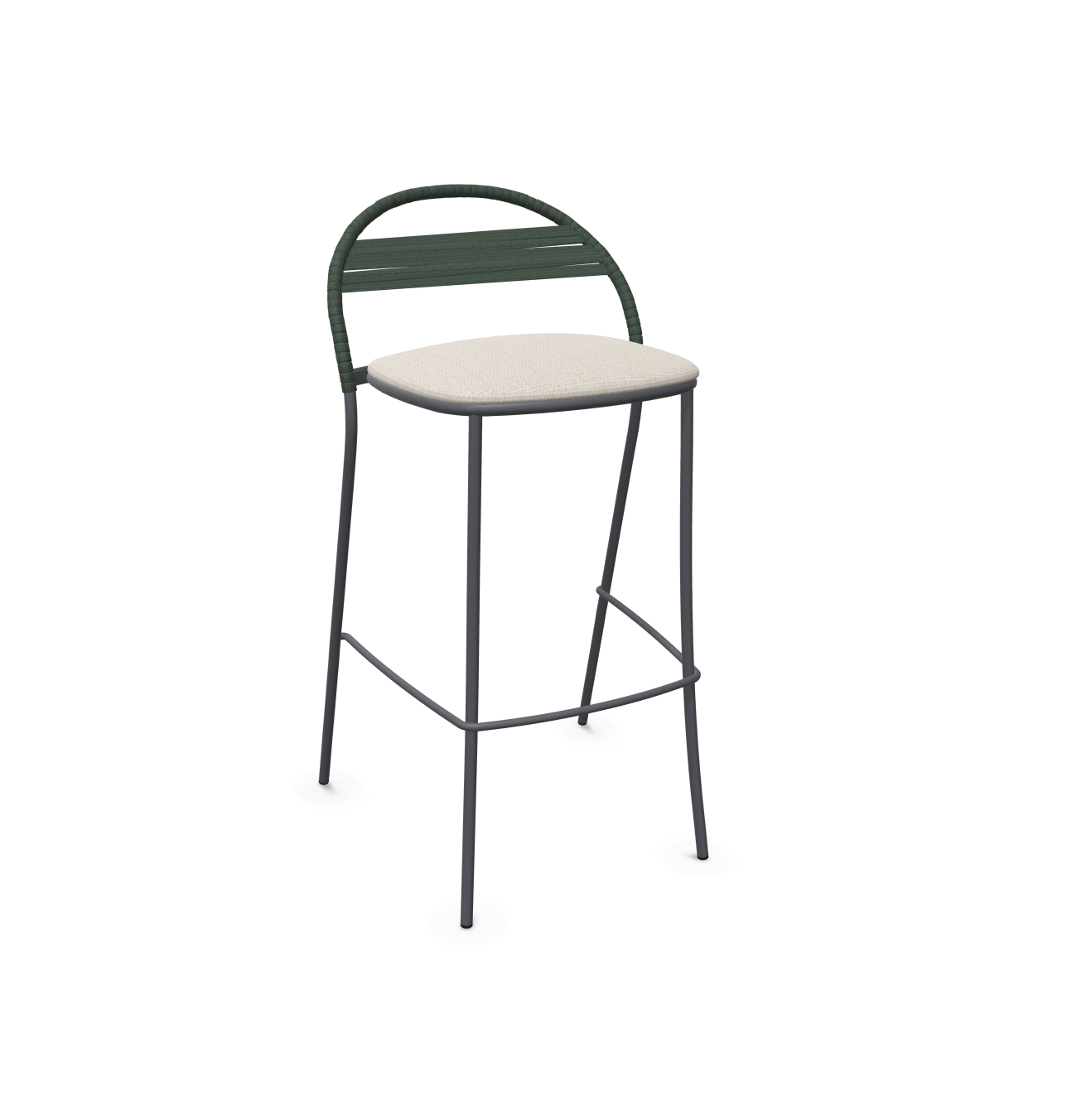 expormim I Petale Barstuhl mit Seil im horizontalen Muster, 2er Set