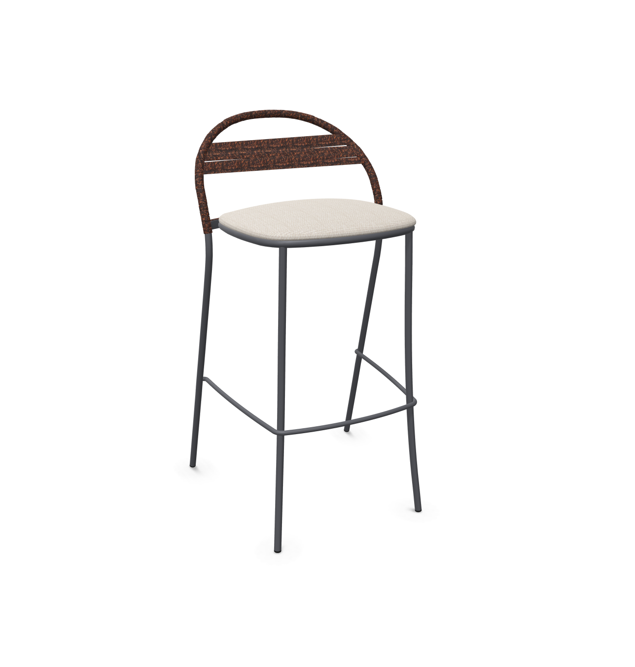 expormim I Petale niedriger Barstuhl mit Seil im horizontalen Muster, 2er Set