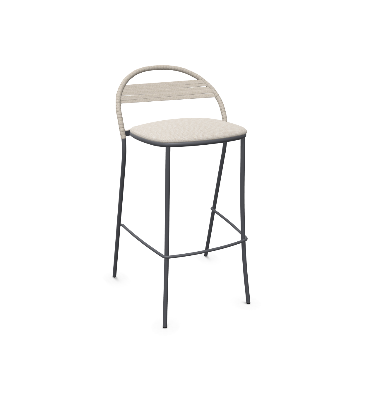 expormim I Petale Barstuhl mit Seil im horizontalen Muster, 2er Set