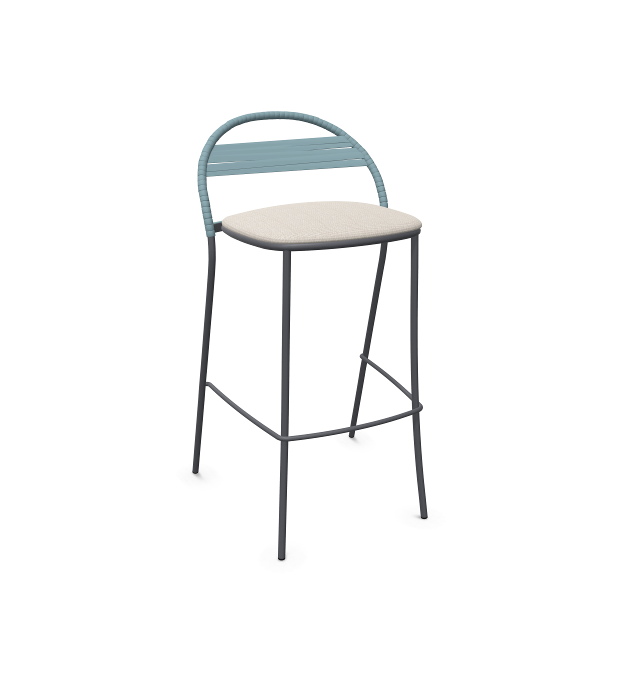 expormim I Petale Barstuhl mit Seil im horizontalen Muster, 2er Set