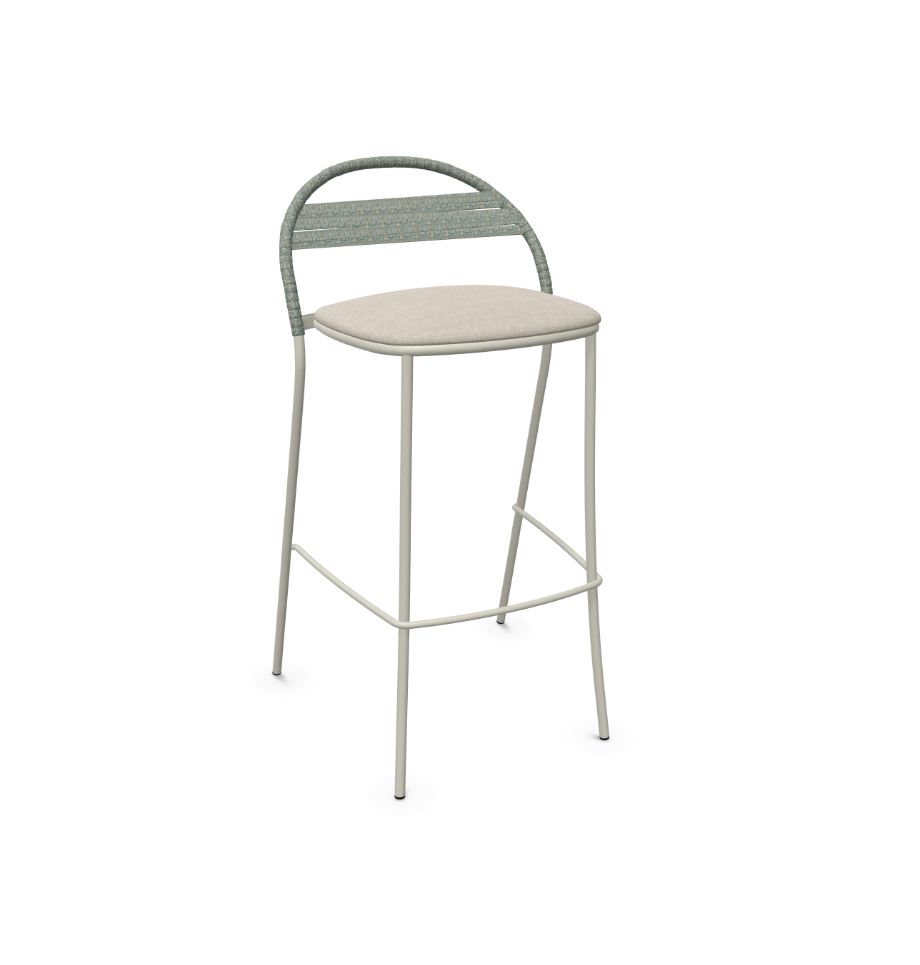 expormim I Petale Barstuhl mit Seil im horizontalen Muster, 2er Set