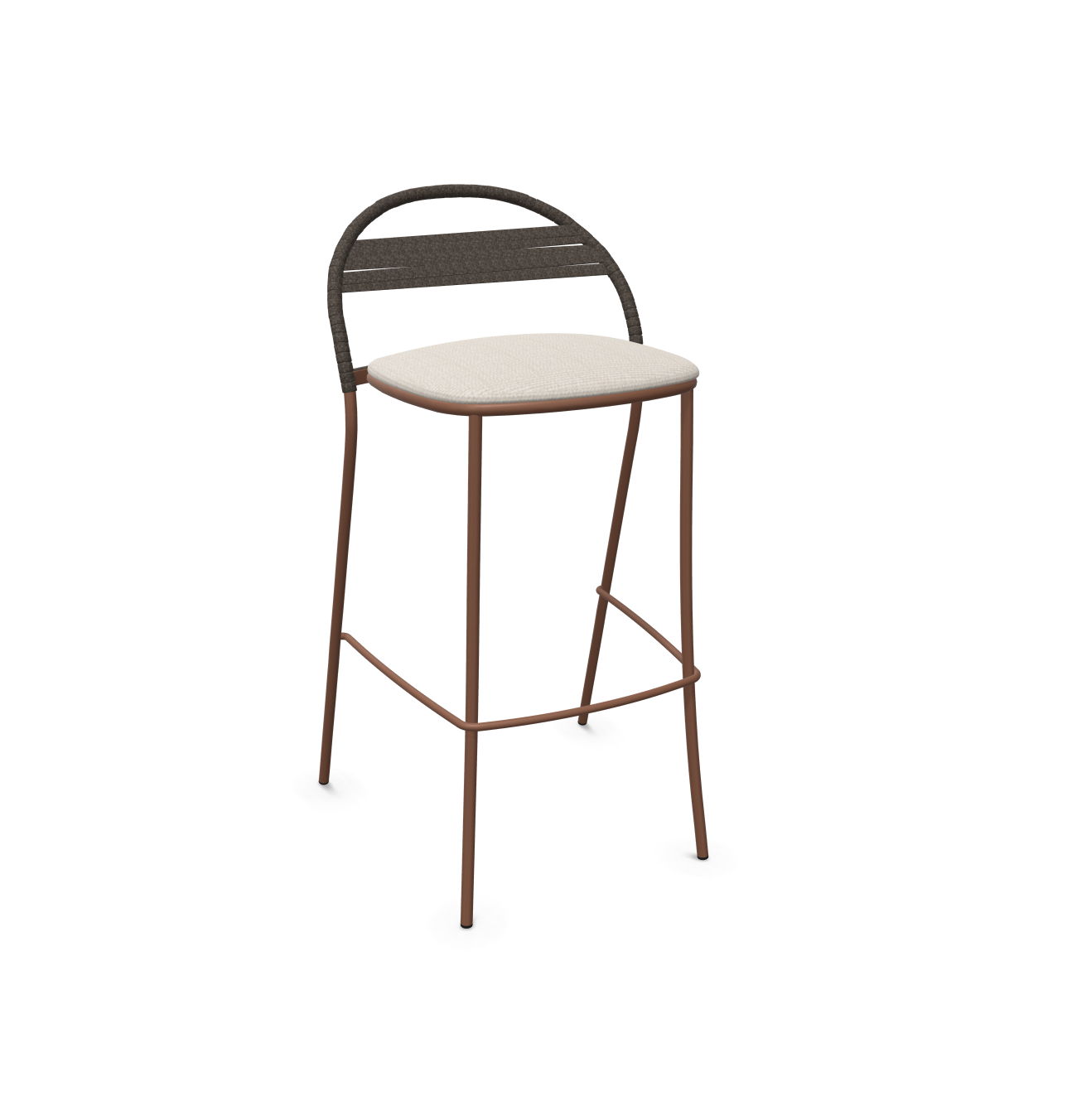 expormim I Petale niedriger Barstuhl mit Seil im horizontalen Muster, 2er Set