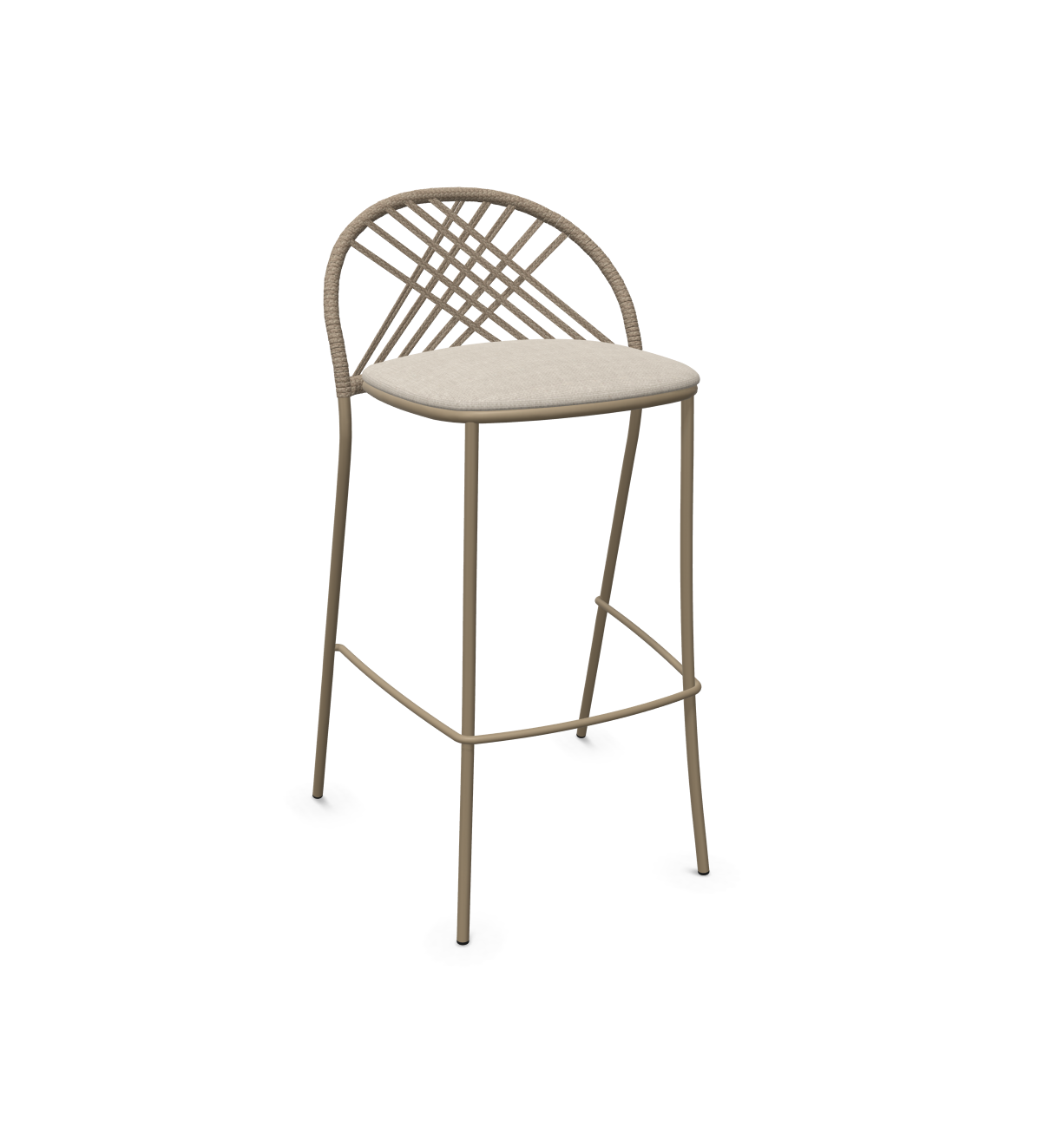 expormim I Petale Barstuhl mit Seil im Rautenmuster, 2er Set