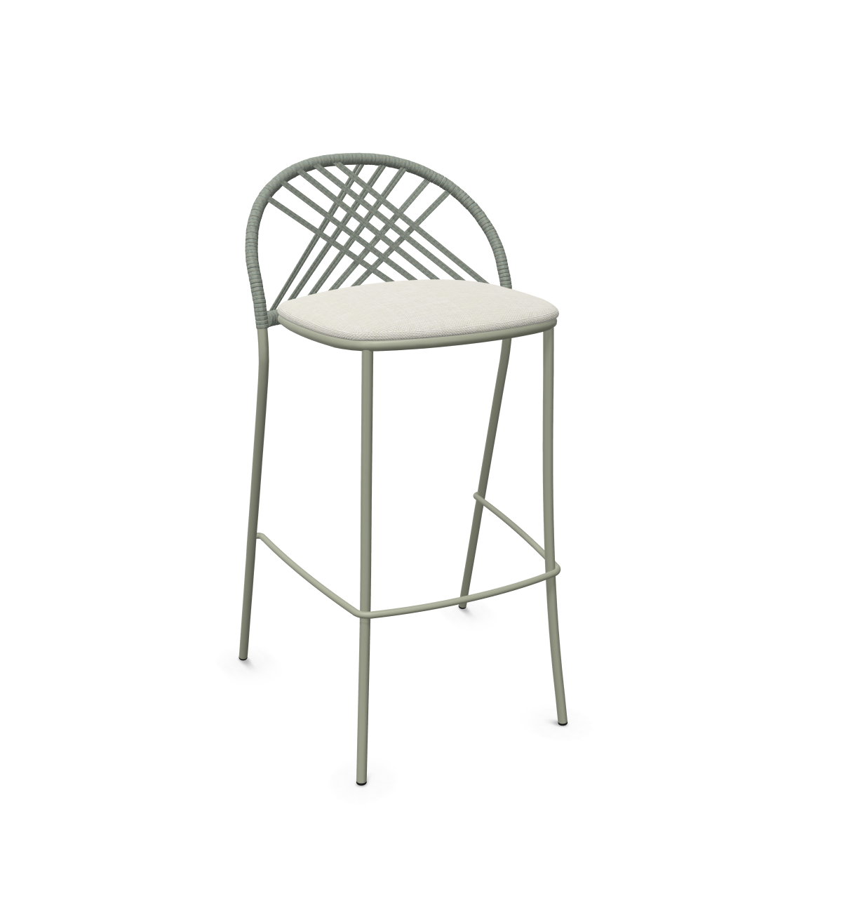 expormim I Petale Barstuhl mit Seil im Rautenmuster, 2er Set