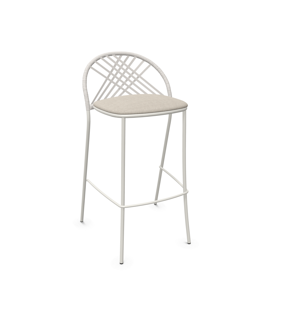 expormim I Petale niedriger Barstuhl mit Seil im Rautenmuster, 2er Set