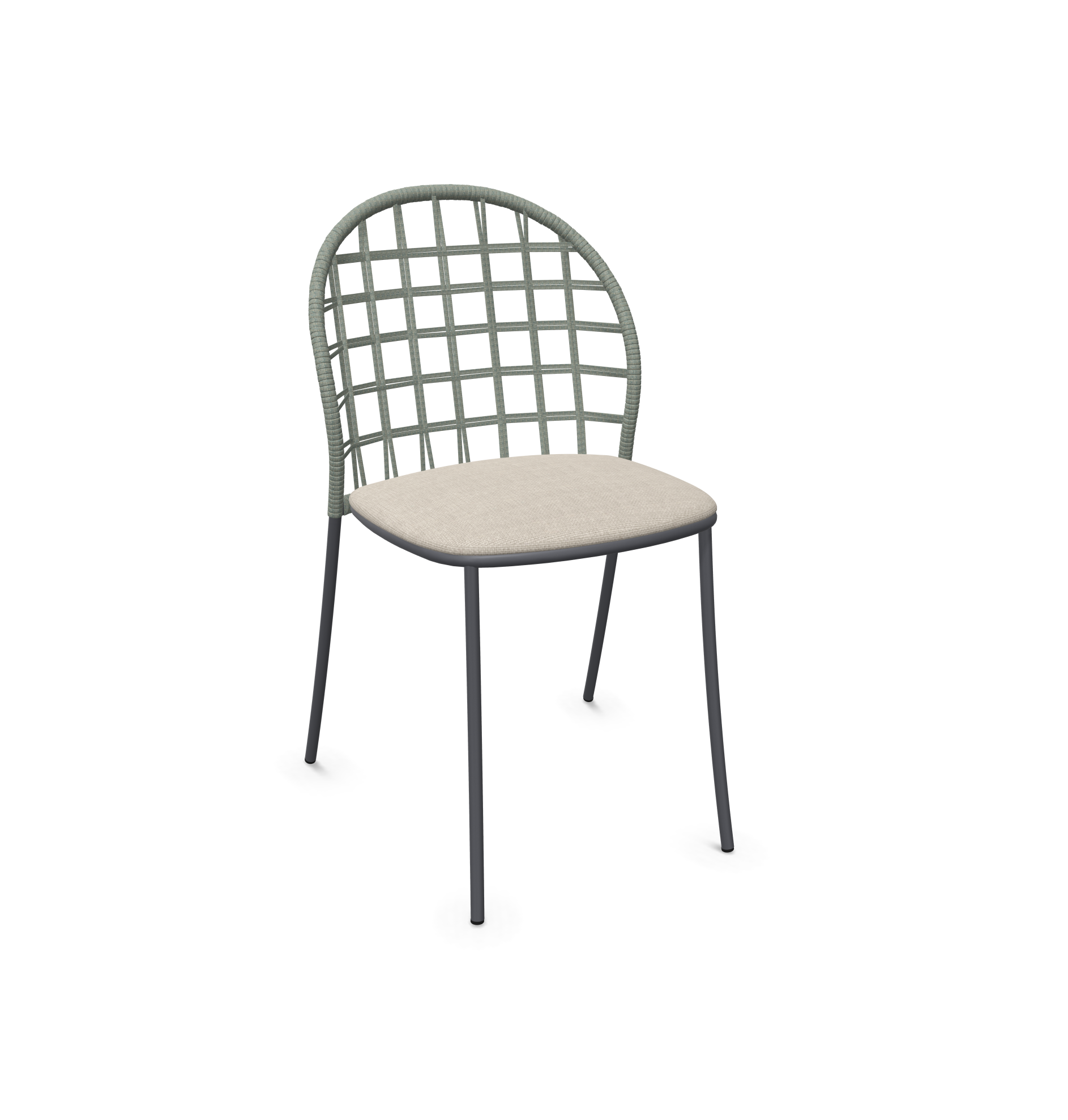 expormim I Petale Stuhl mit Seil im Gittermuster, 2er Set