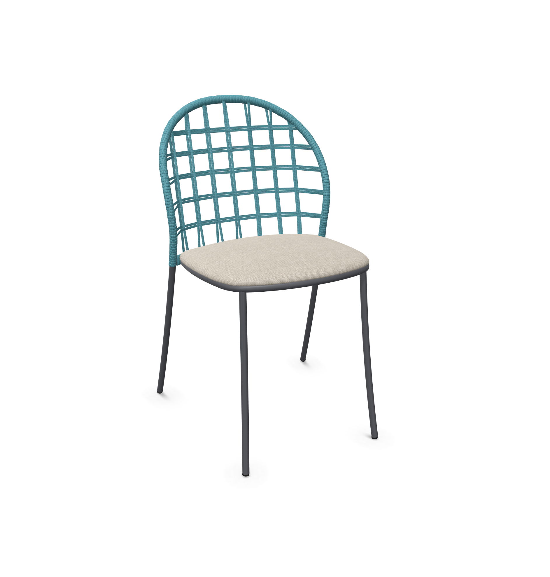 expormim I Petale Stuhl mit Seil im Gittermuster, 2er Set