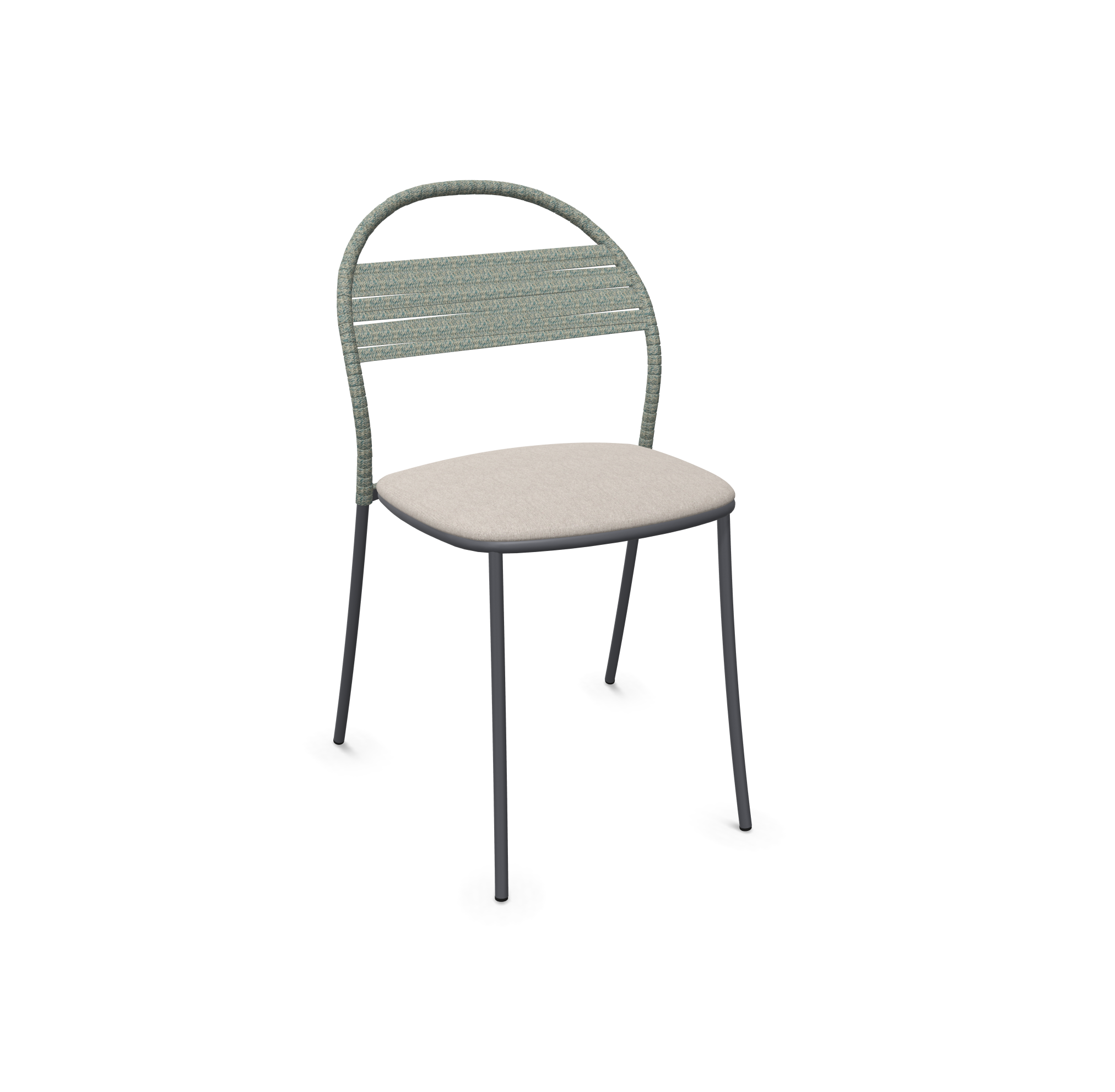 expormim I Petale Stuhl mit Seil im horizontalen Muster, 2er Set