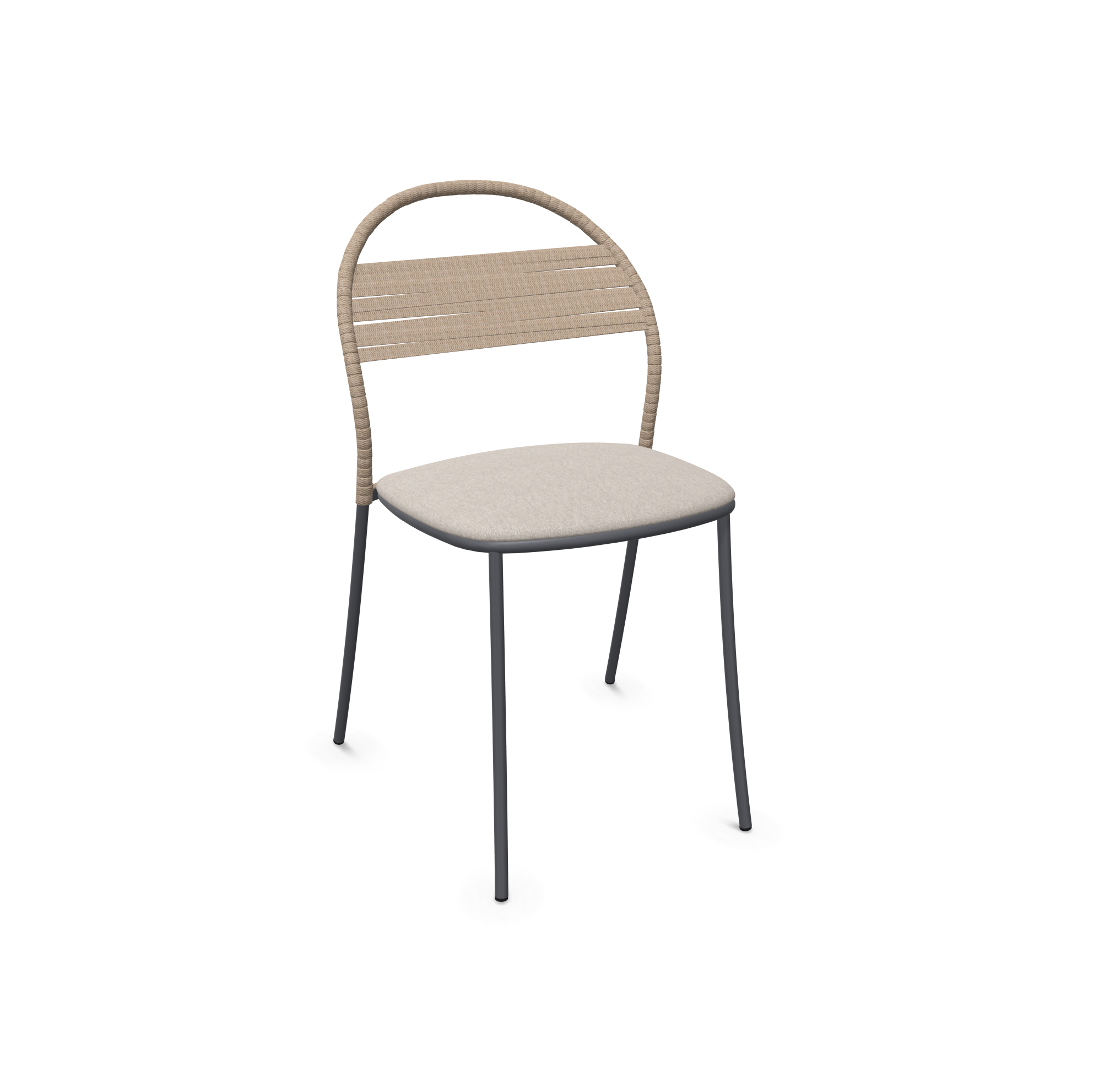 expormim I Petale Stuhl mit Seil im horizontalen Muster, 2er Set