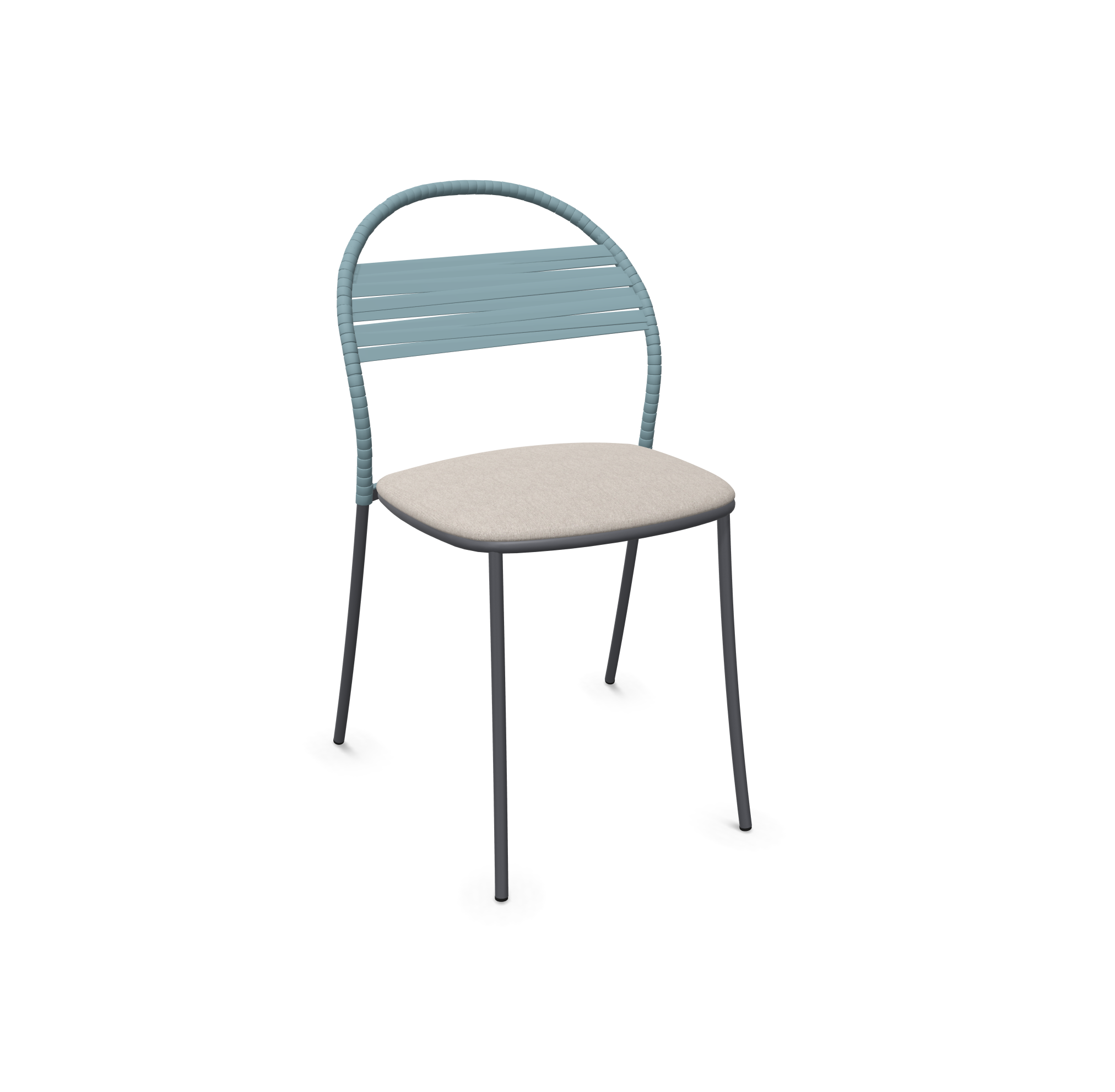 expormim I Petale Stuhl mit Seil im horizontalen Muster, 2er Set