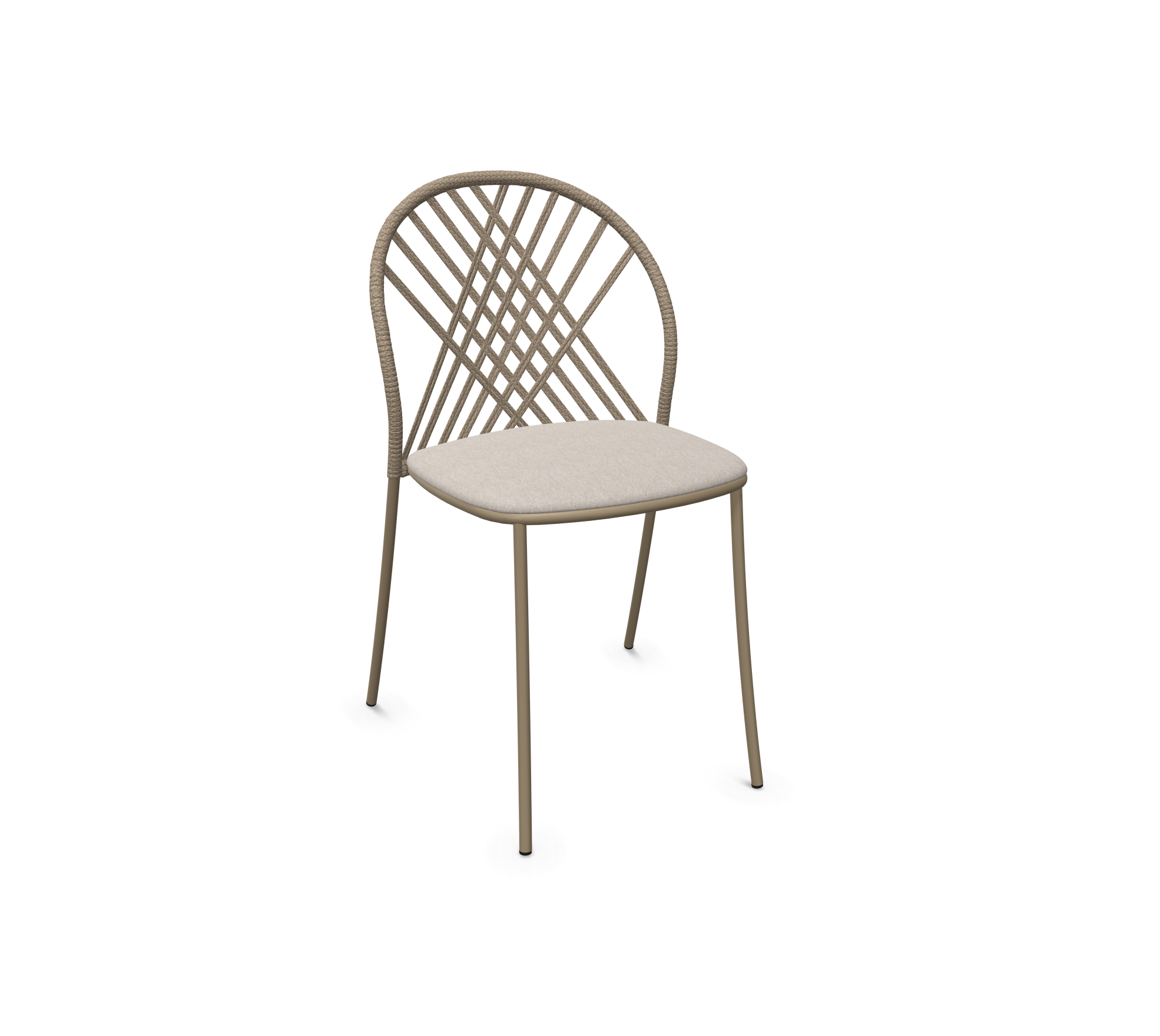 expormim I Petale Stuhl mit Seil im Rautenmuster, 2er Set