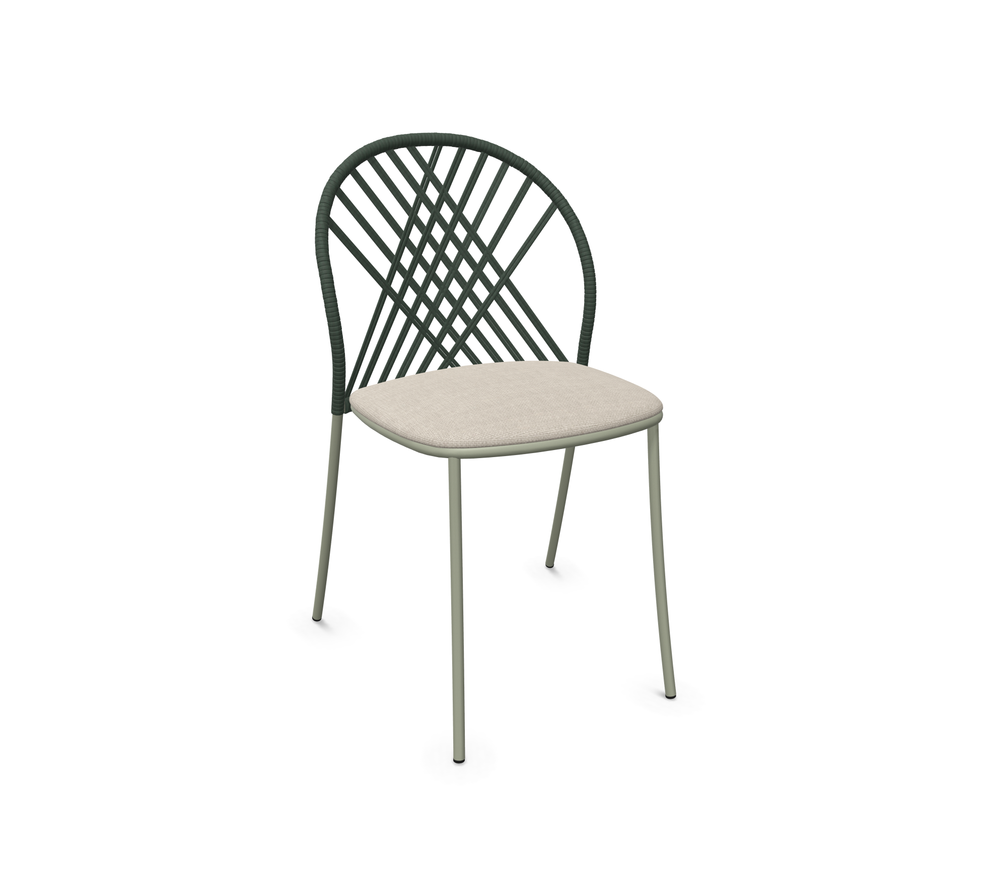 expormim I Petale Stuhl mit Seil im Rautenmuster, 2er Set