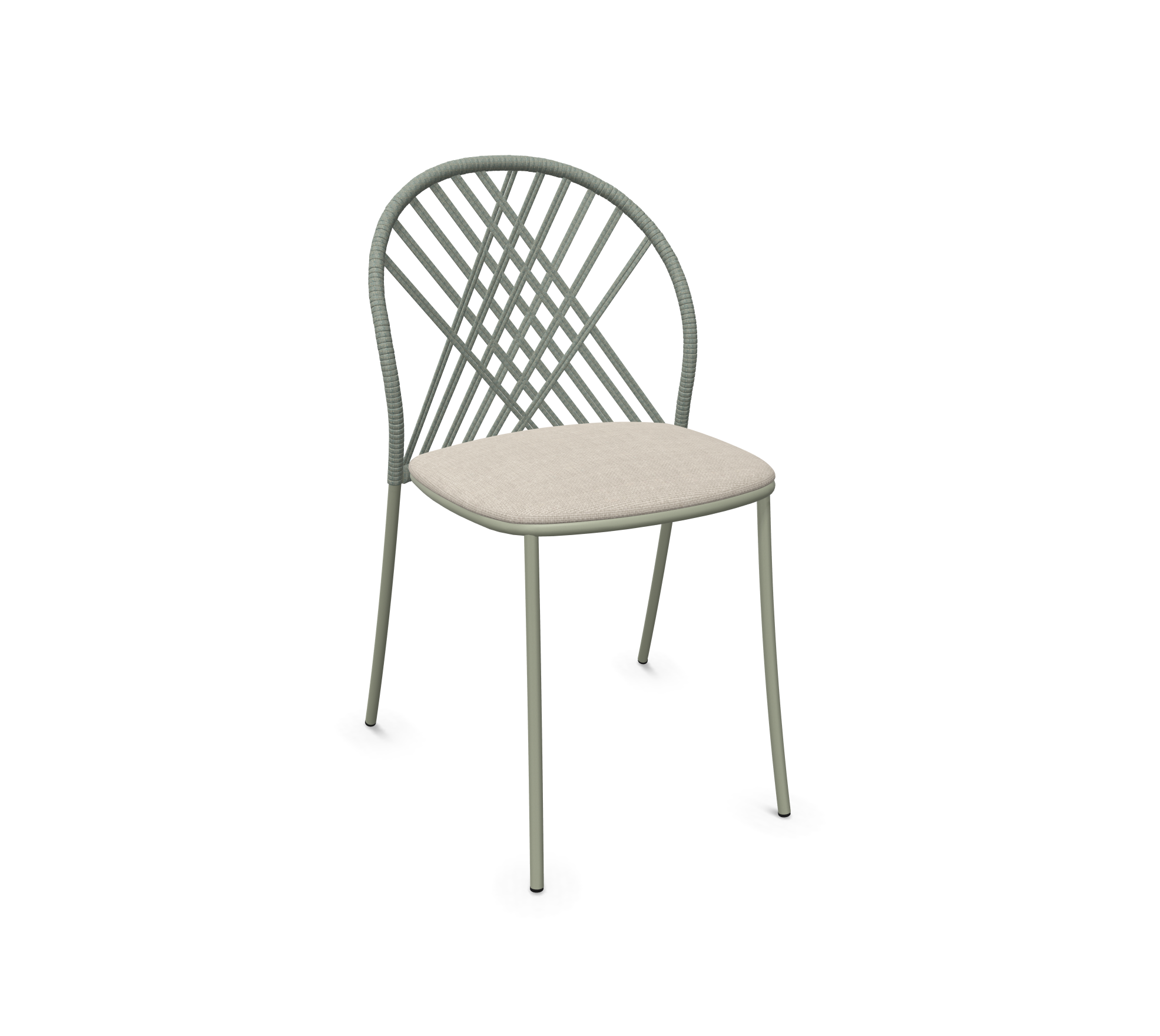 expormim I Petale Stuhl mit Seil im Rautenmuster, 2er Set