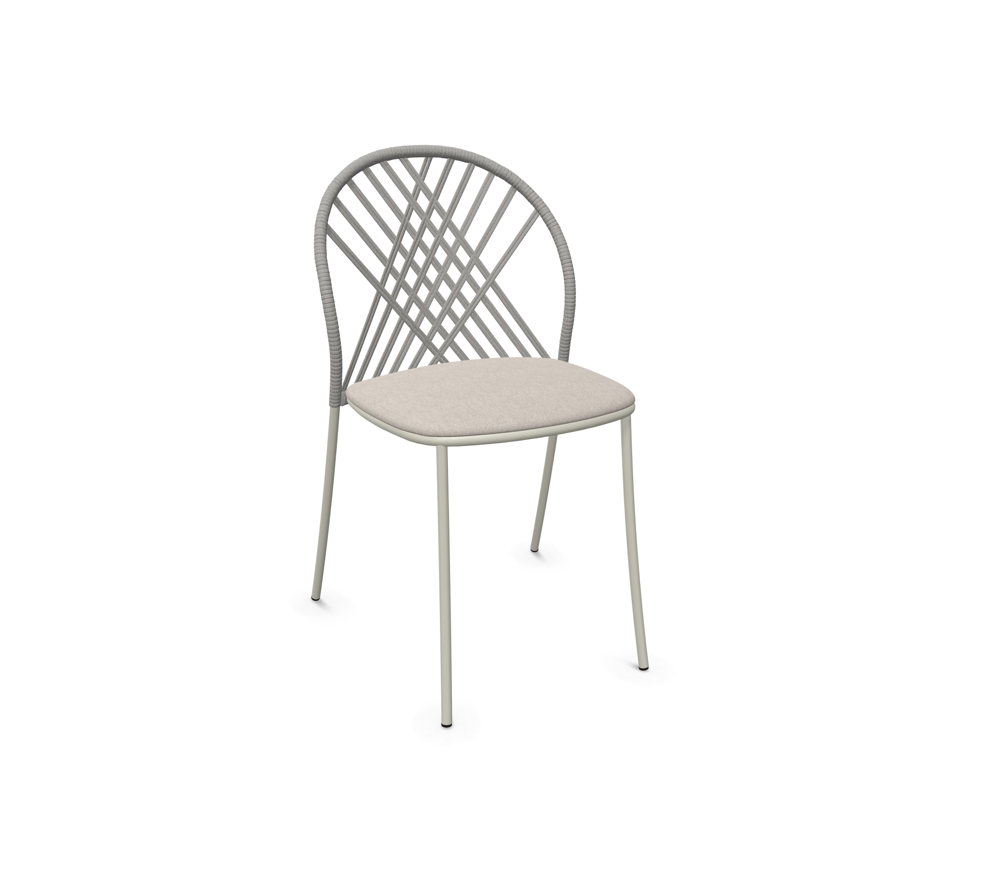 expormim I Petale Stuhl mit Seil im Rautenmuster, 2er Set