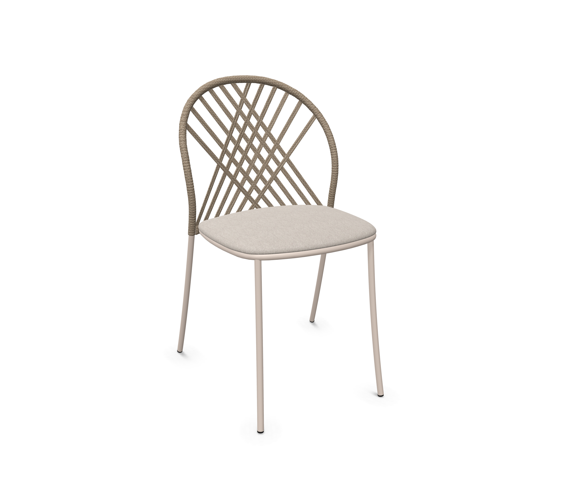 expormim I Petale Stuhl mit Seil im Rautenmuster, 2er Set