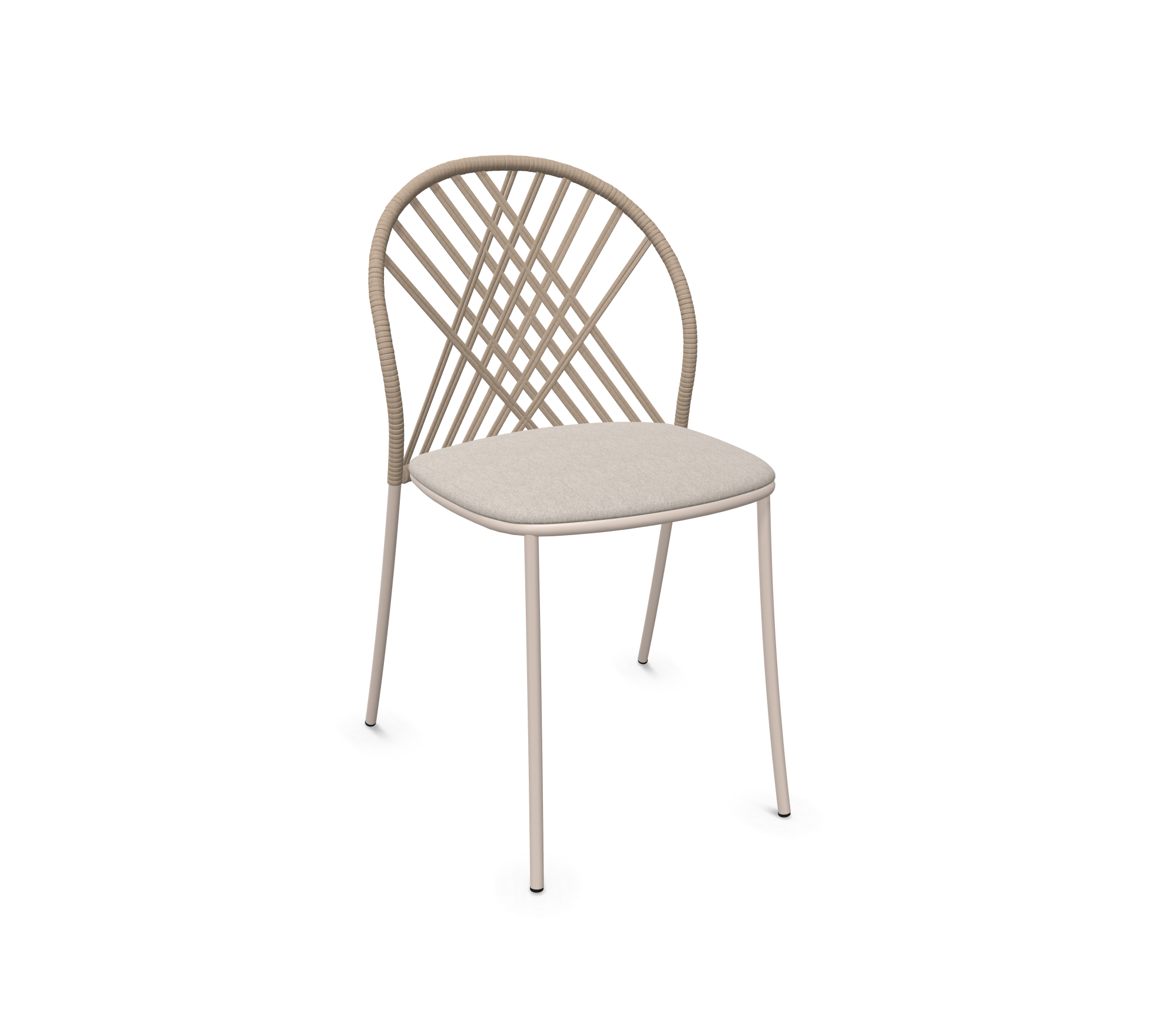 expormim I Petale Stuhl mit Seil im Rautenmuster, 2er Set