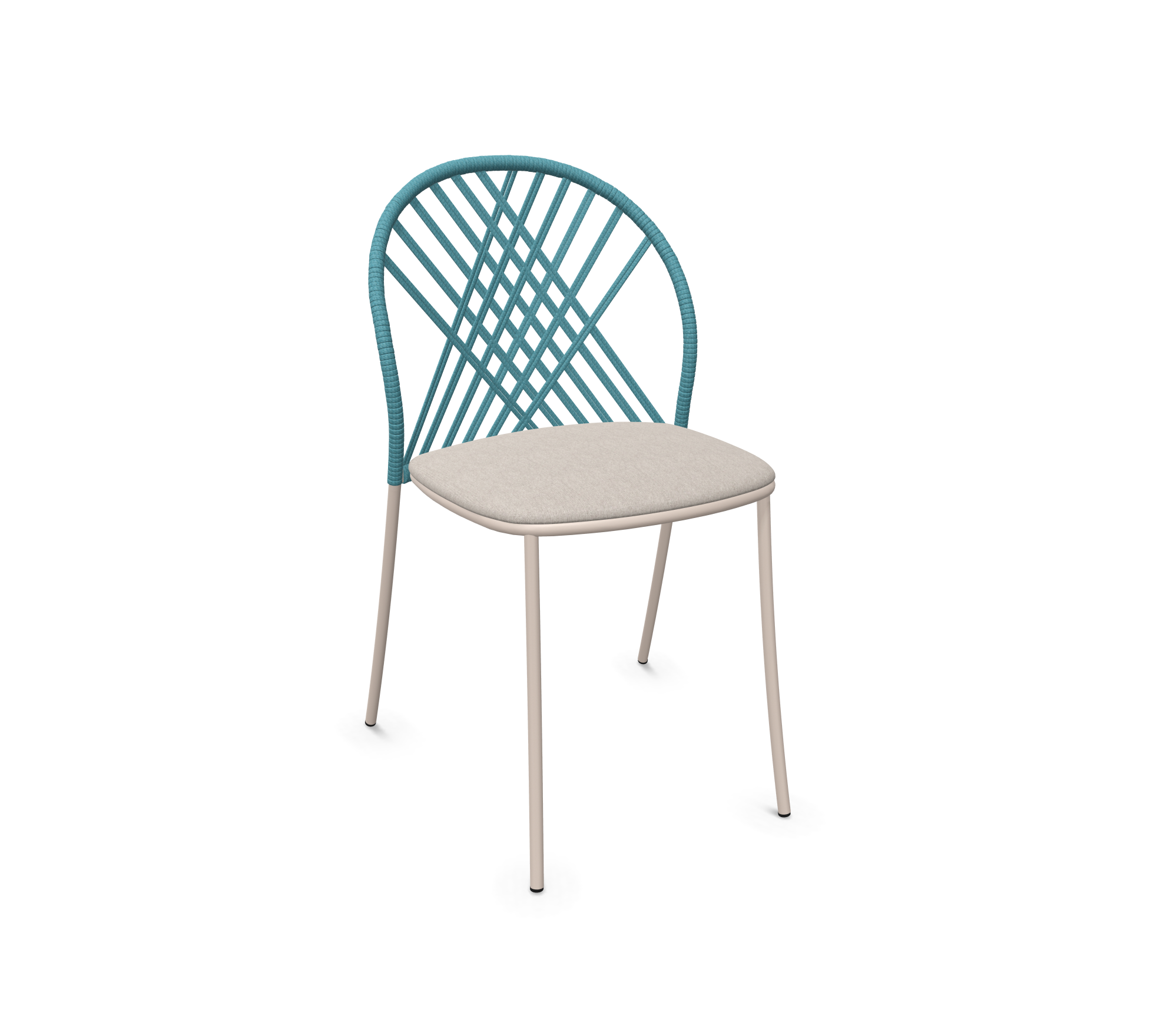 expormim I Petale Stuhl mit Seil im Rautenmuster, 2er Set