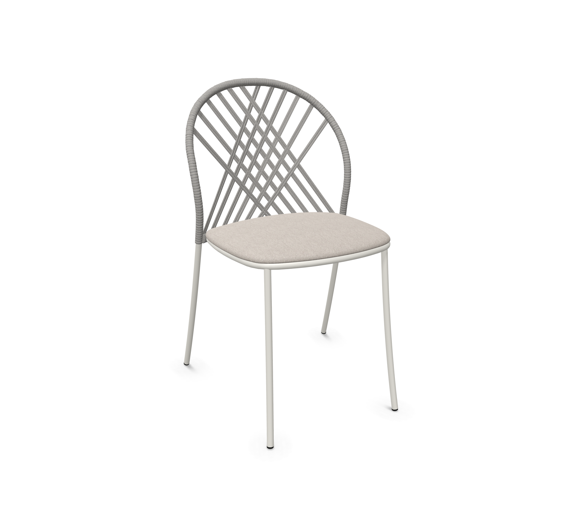 expormim I Petale Stuhl mit Seil im Rautenmuster, 2er Set