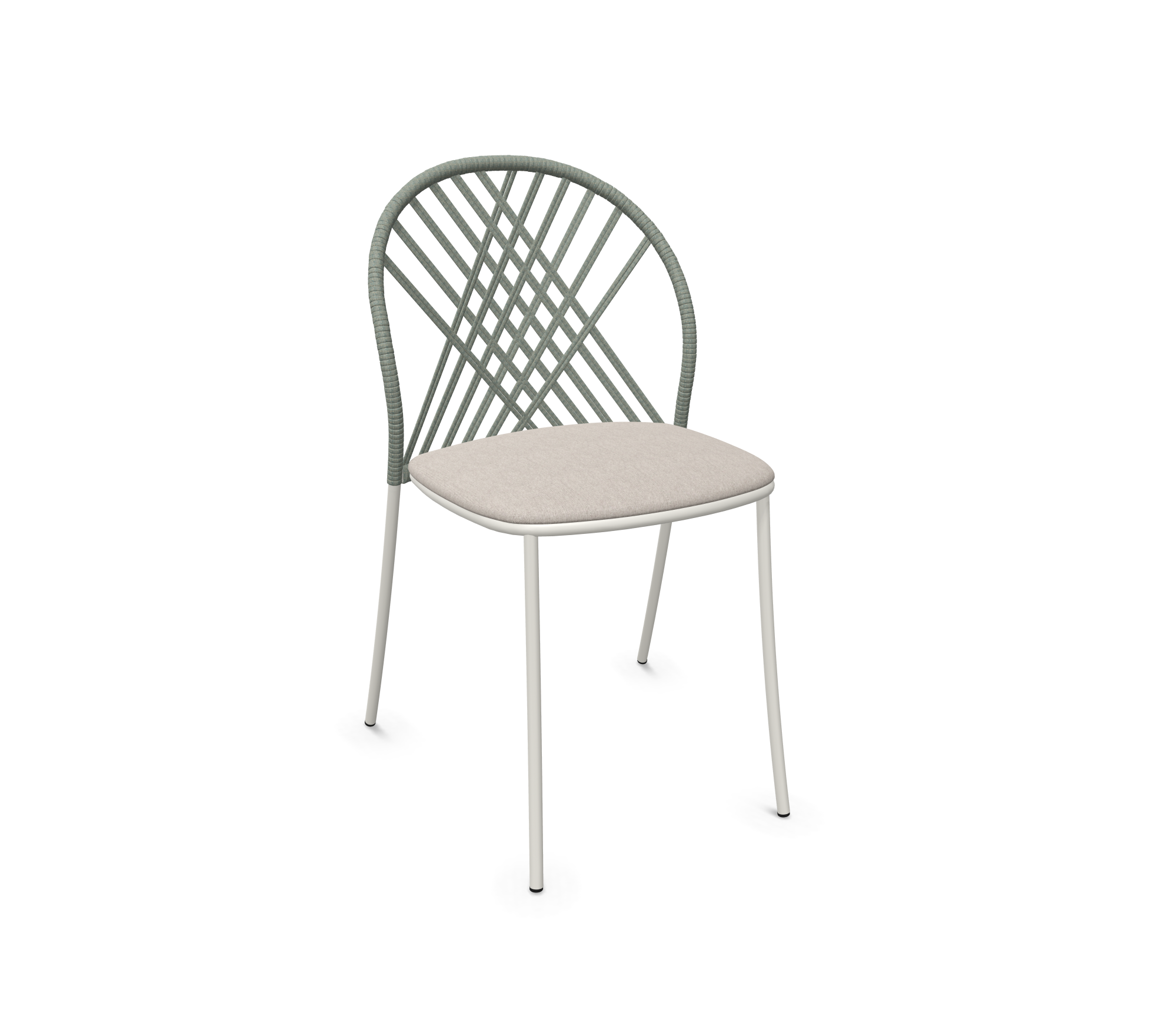 expormim I Petale Stuhl mit Seil im Rautenmuster, 2er Set