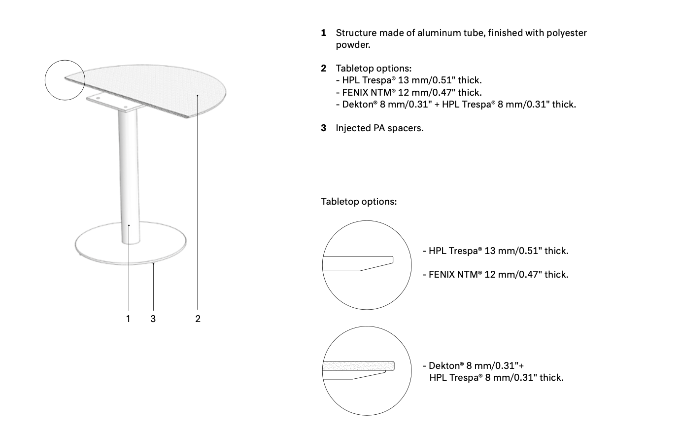 expormim I Flamingo Bartisch 80 cm, quadratisch
