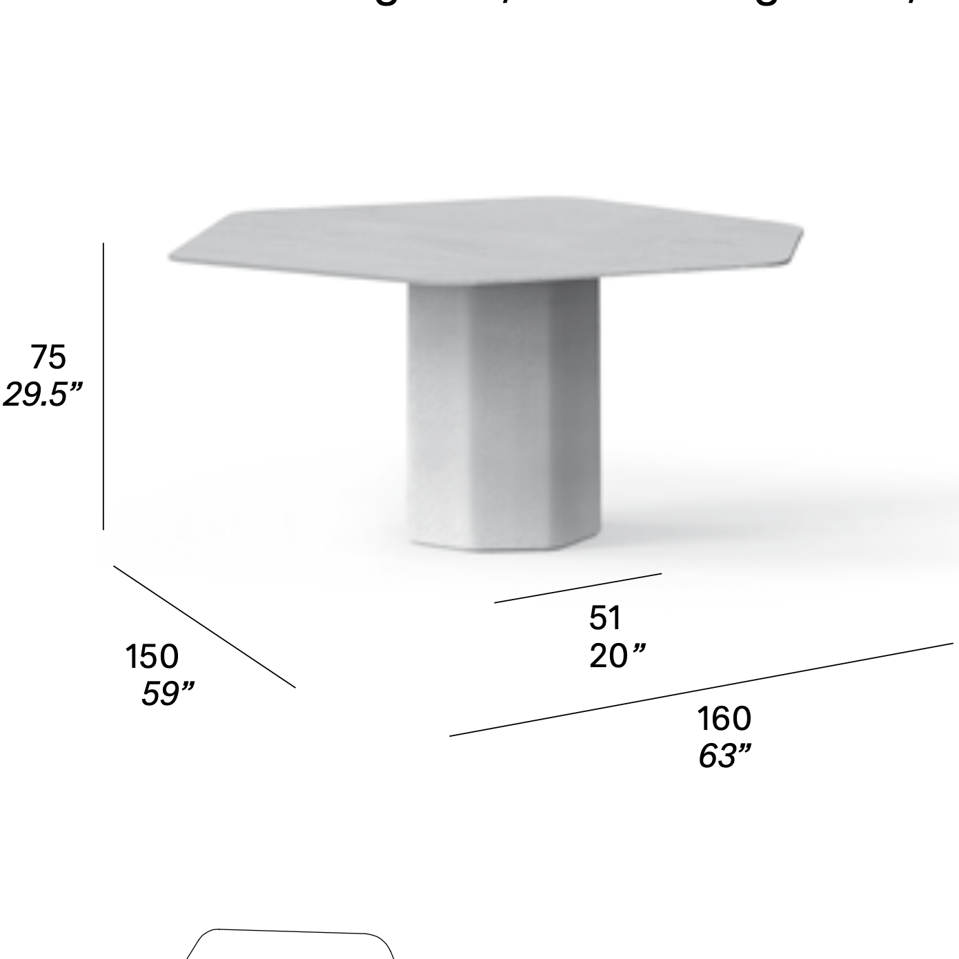 expormim | Talo Esstisch 160 cm, sechseckig