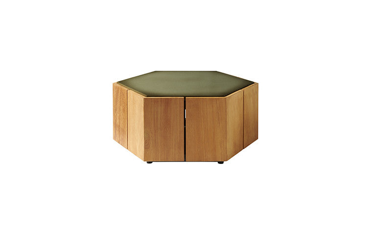 Tribù HEXAGON Beistelltisch moss/teak