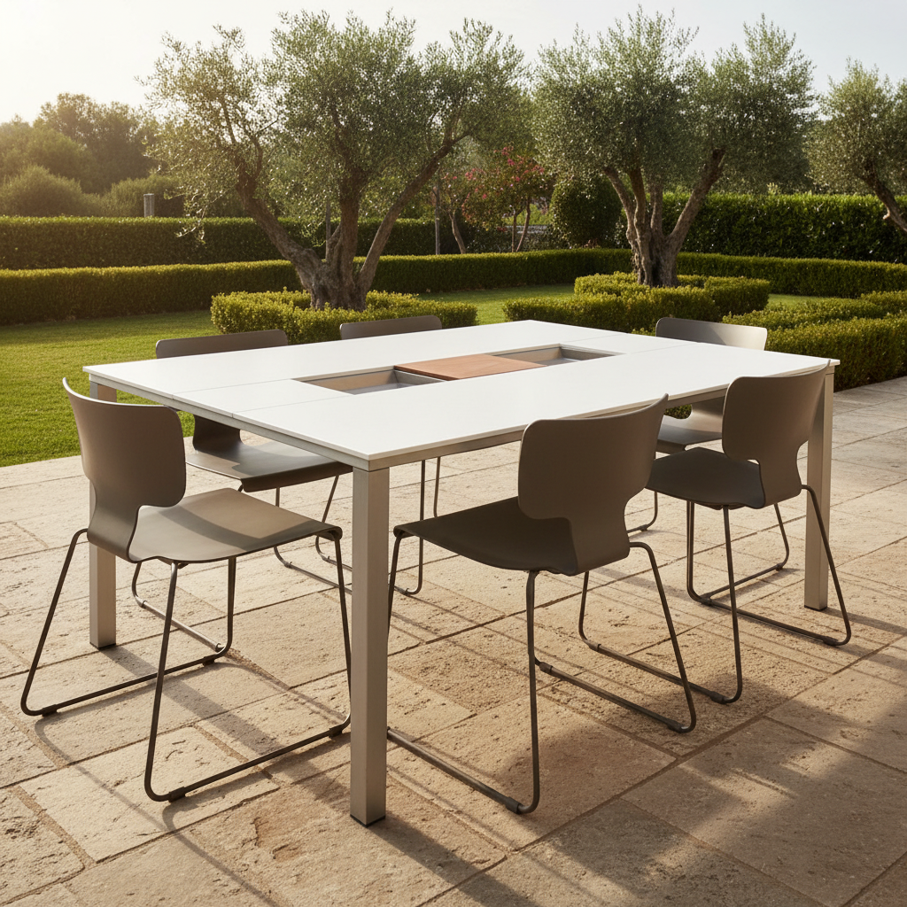 Garten-Stuhl TQ150 Esstisch 149 cm, quadratisch, Ausstellungsstück – Bild 8