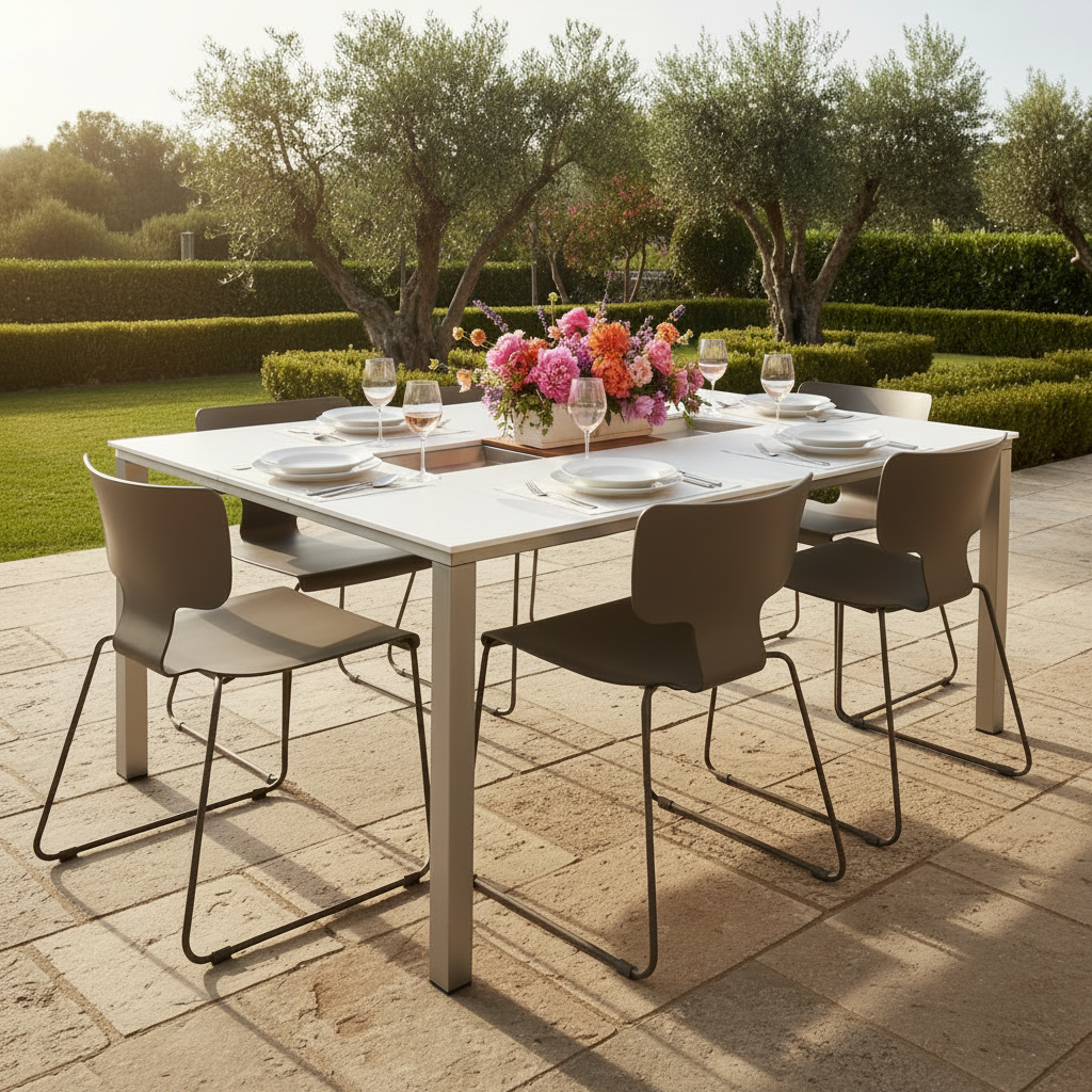 Garten-Stuhl TQ150 Esstisch 149 cm, quadratisch, Ausstellungsstück – Bild 9
