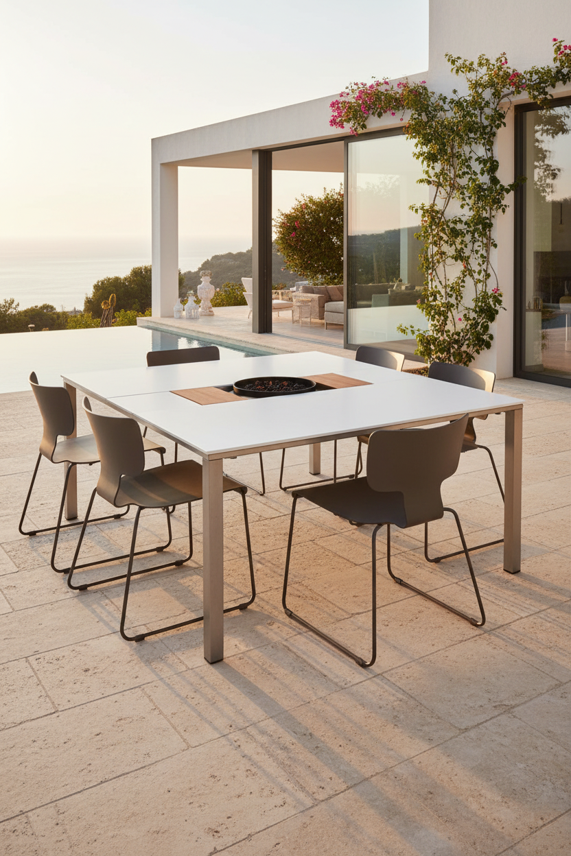 Garten-Stuhl TQ150 Esstisch 149 cm, quadratisch, Ausstellungsstück – Bild 7