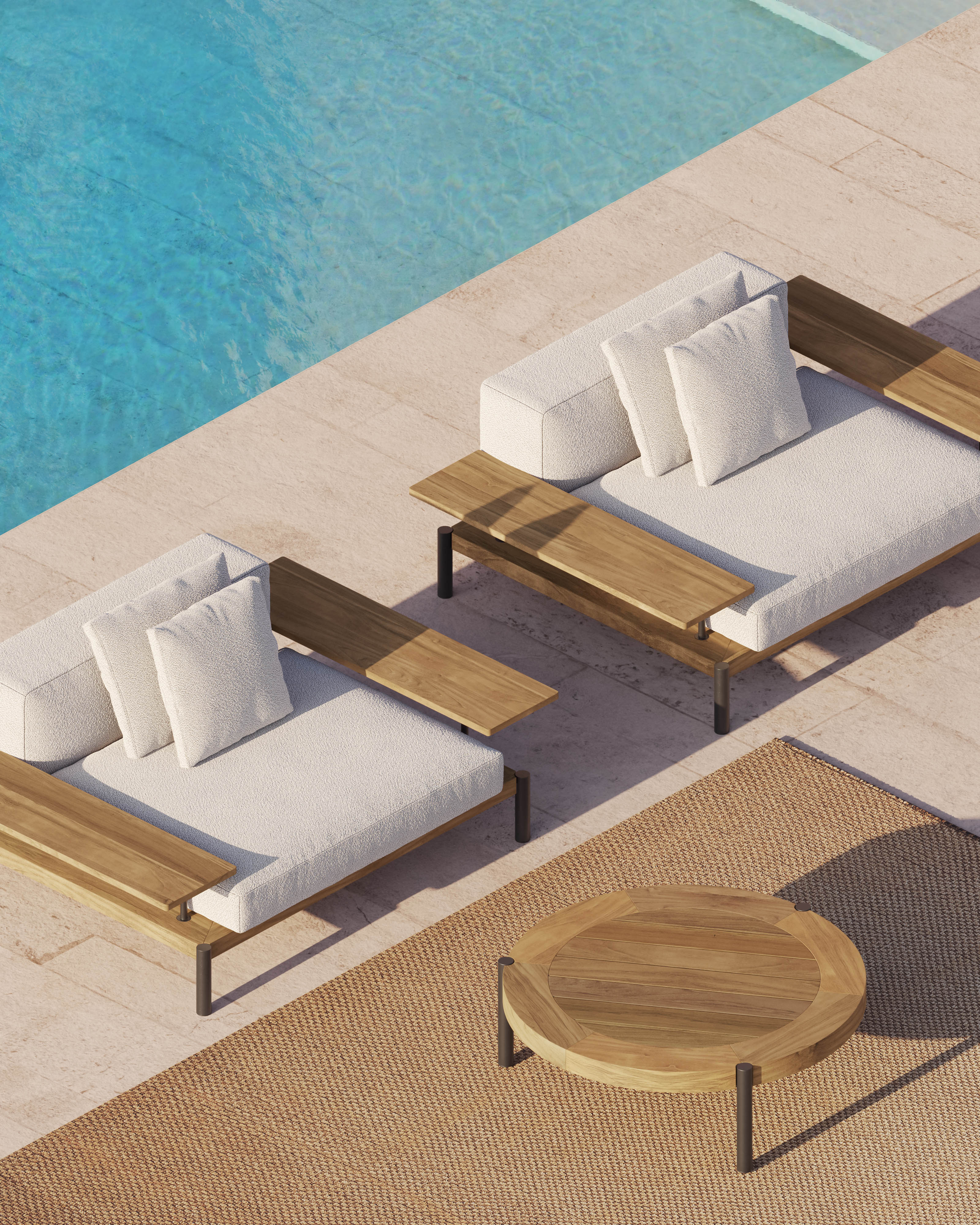 Gandia Blasco I Lademadera Loungetisch 94 cm, rund