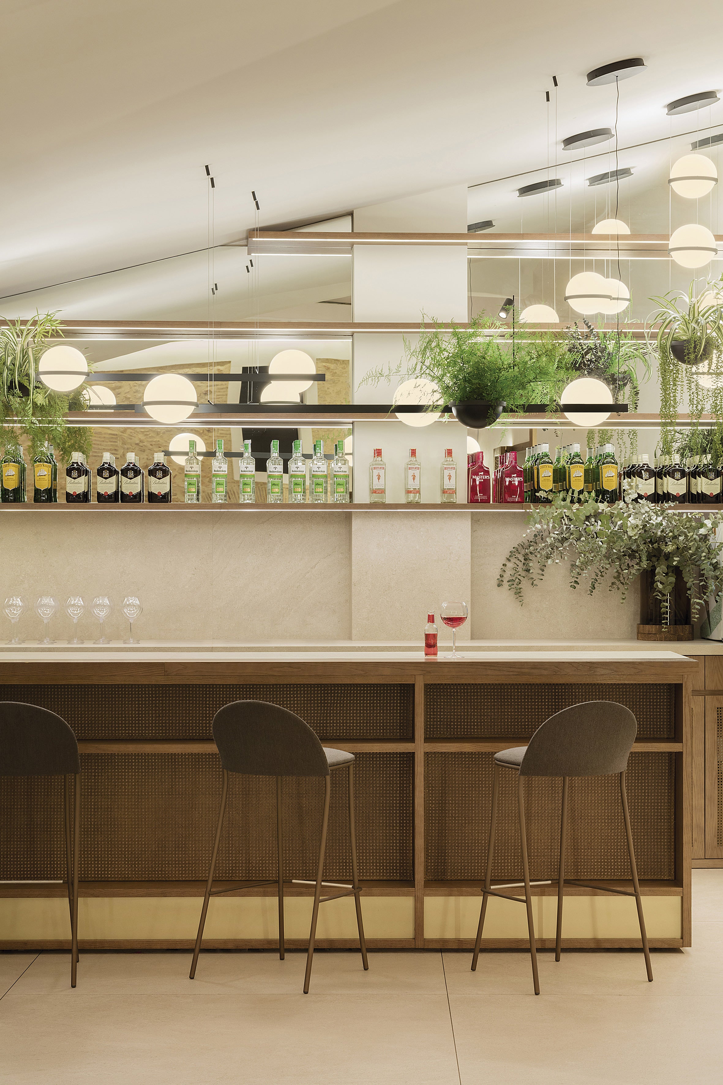 expormim I Petale upholstered bar stool, set of 2