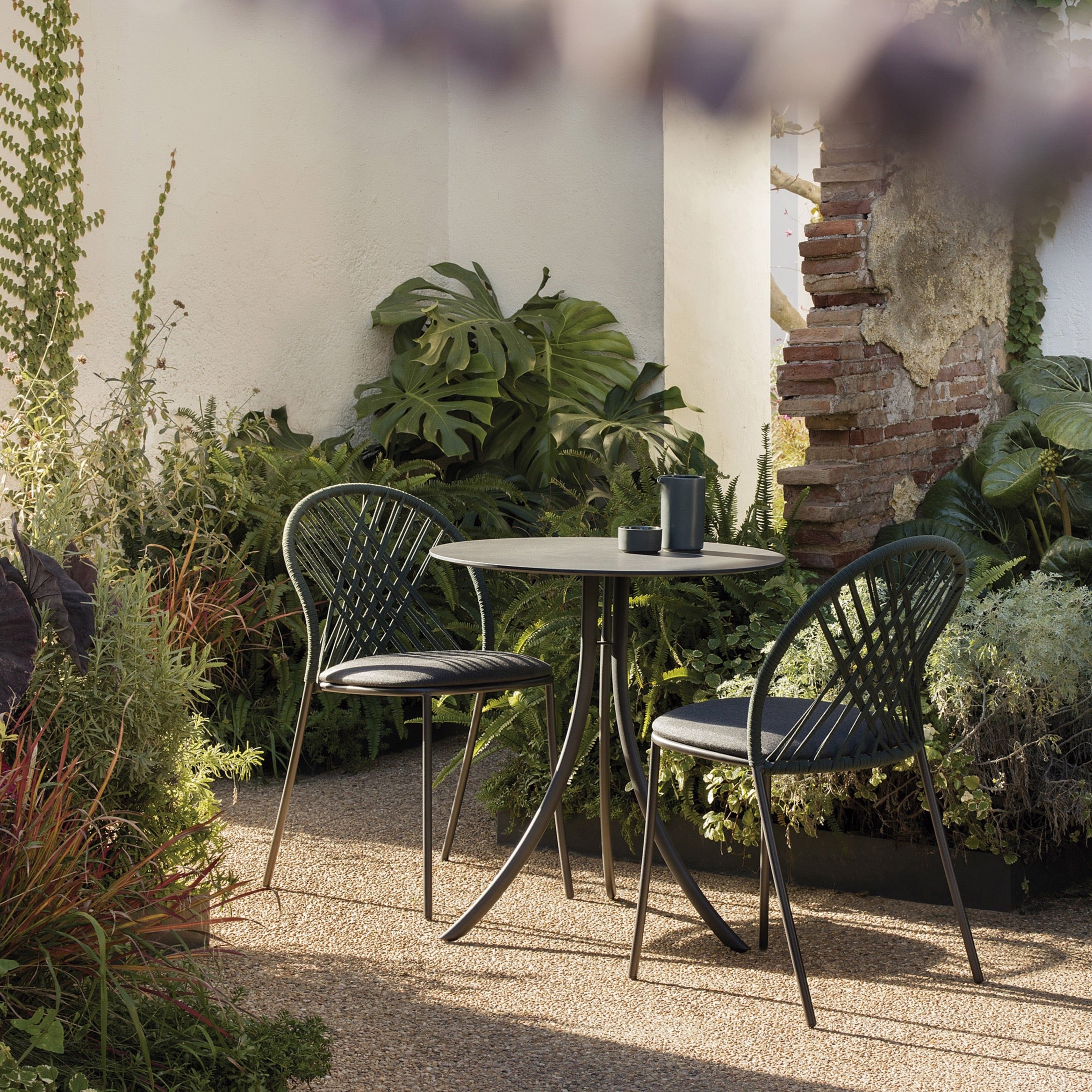 expormim I Petale Stuhl mit Seil im Rautenmuster, 2er Set