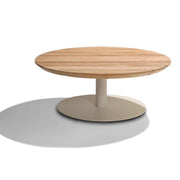 Tribù T-TABLE runder Kaffeetisch leinen/teak