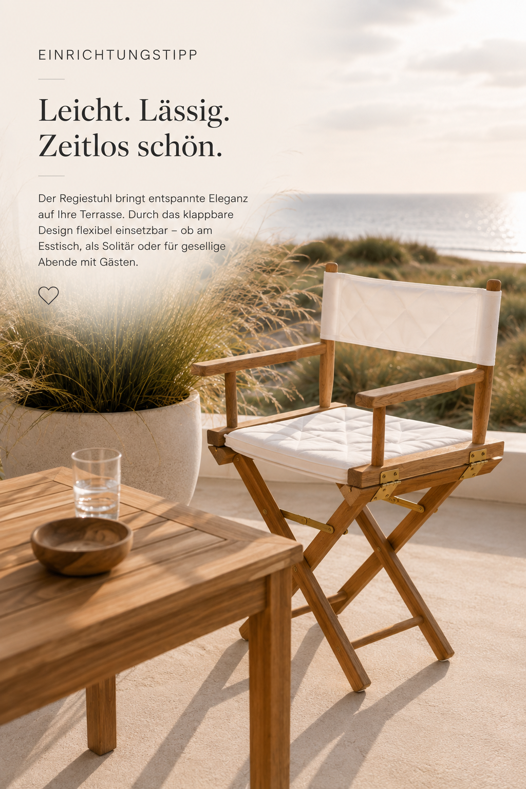 Unopiù Chelsea Regiestuhl Bespannung Baumwolle Natur, Ausstellungsstück