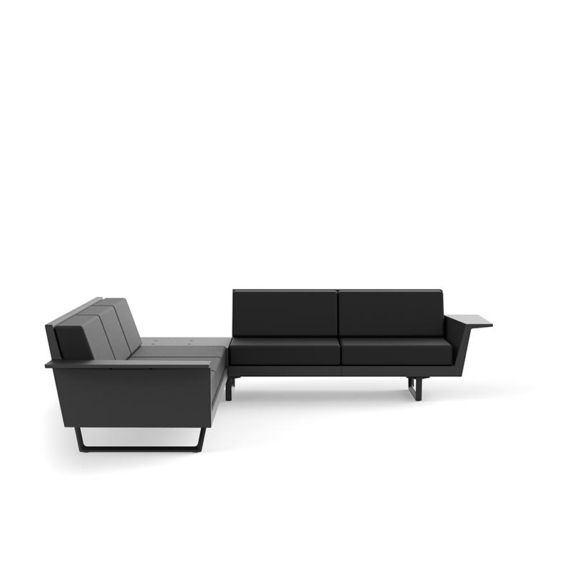 Canapé d'angle lounge 4 places Vondom DELTA avec table intégrée