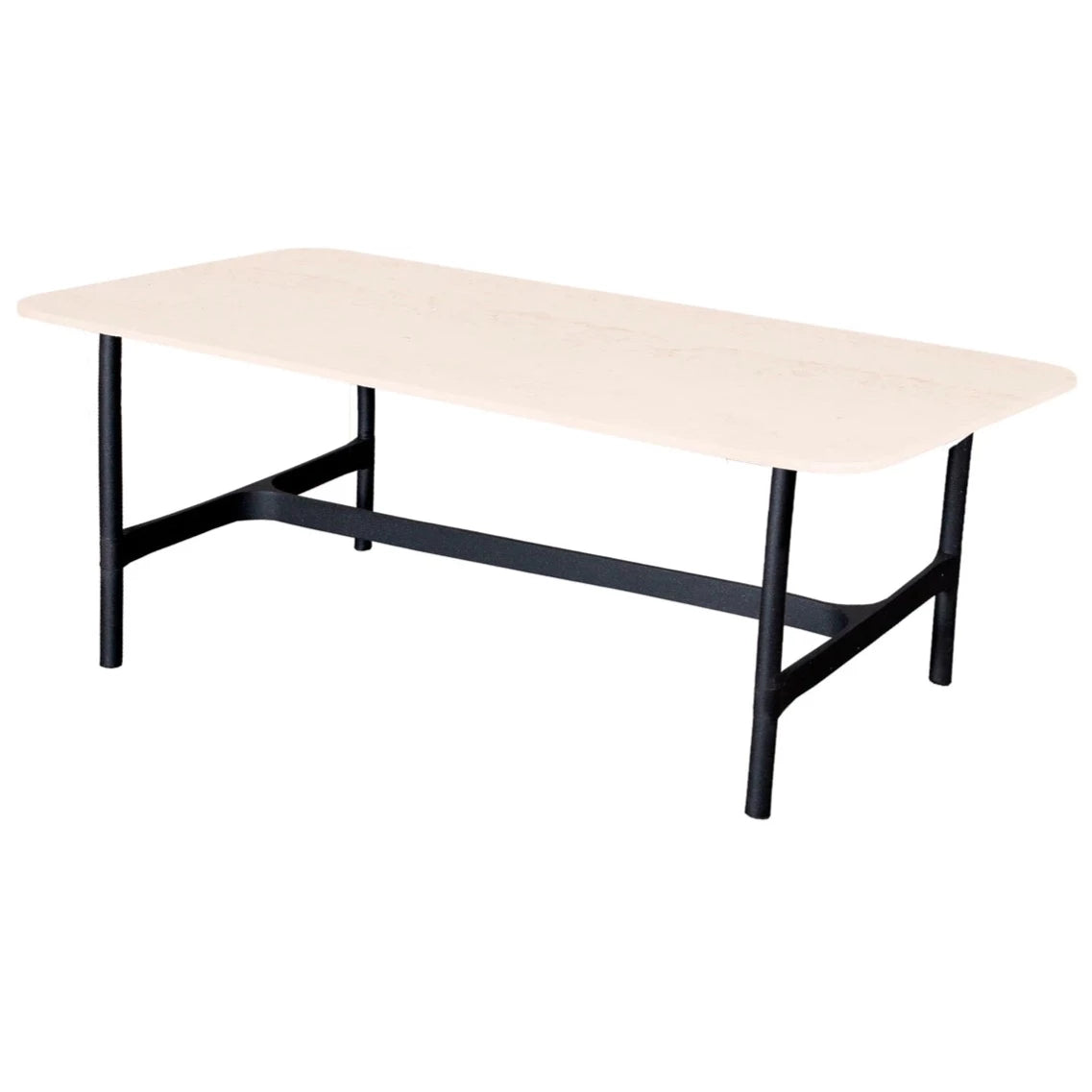 Cane-Line Twist Couchtisch Rechteckig lavagrau/Travertin-Optik