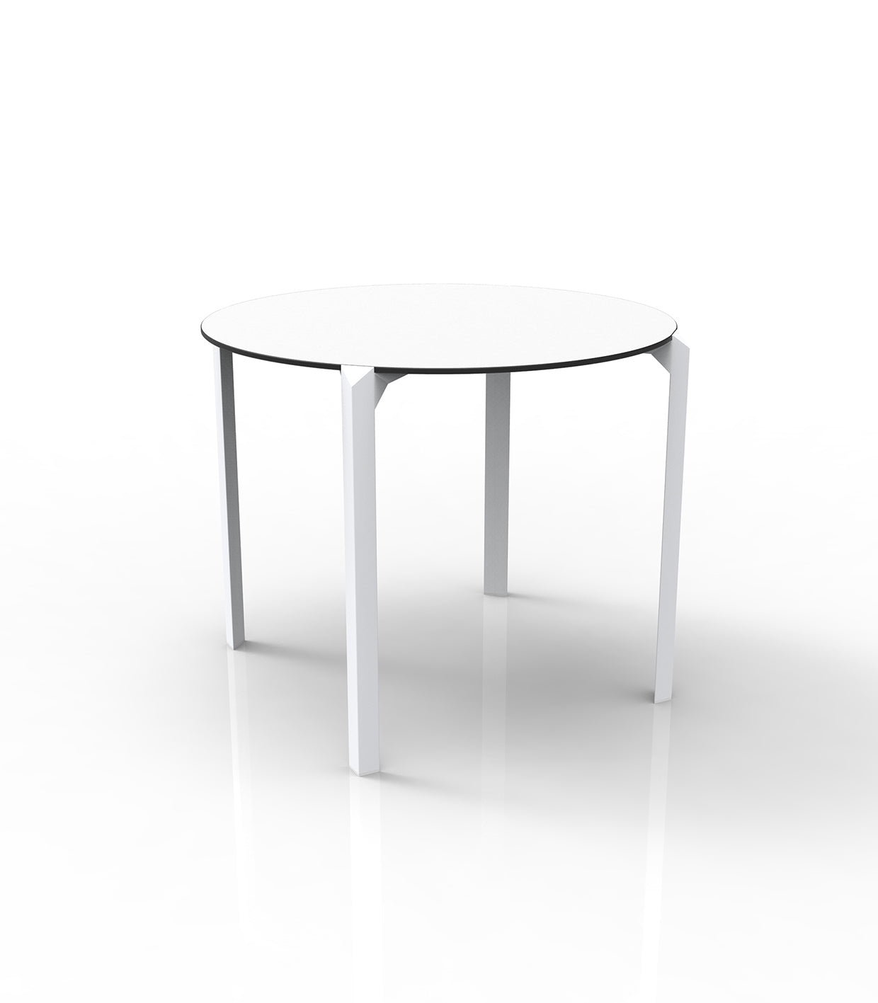 Set of 2 Vondom QUARTZ dining tables, round, four-legged 90cm