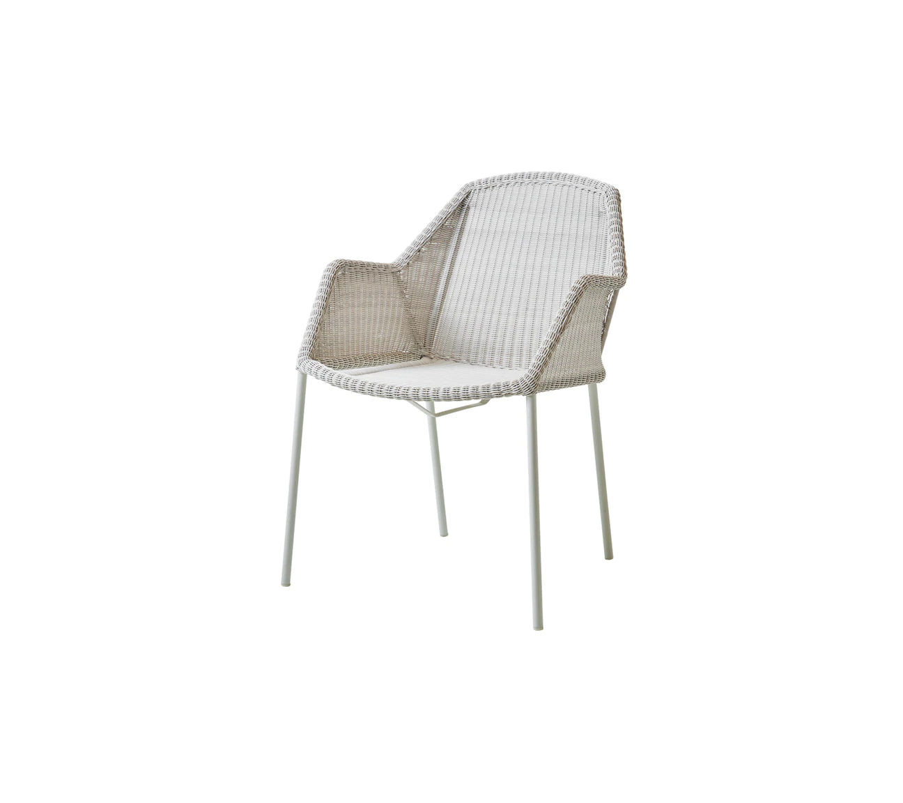 Cane-Line Breeze Stuhl Stapelbar, Weißgrau, ohne Polster