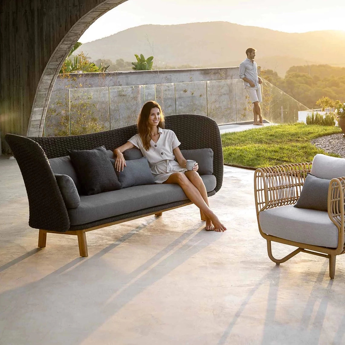 Cane-Line Peacock Wing 3-Sitzer Sofa