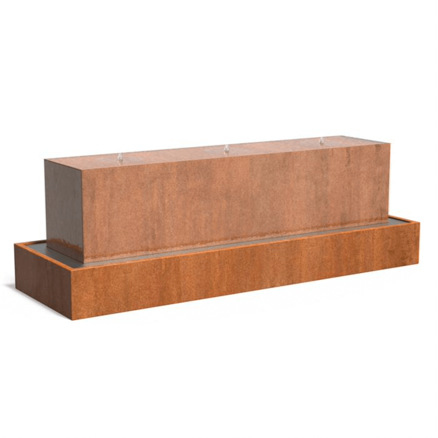 ADEZZ Wasserblock aus Corten mit LED und Pumpe 300x70c70cm