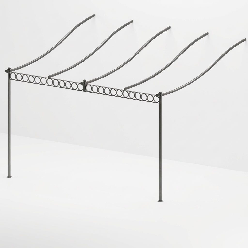 Unopiù Tibisco Anbaupergola – stabile Konstruktion aus pulverbeschichtetem Eisen, Grafitgrau