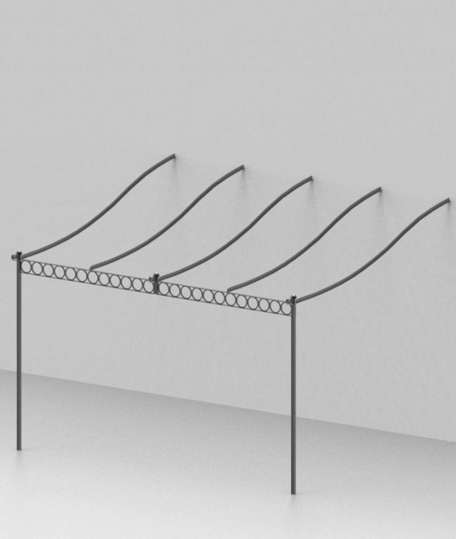 Diese Pergola ist ein exklusives, hochwertiges Produkt, das Ihren Außenbereich stilvoll erweitert. Die stabile Konstruktion besteht aus pulverbeschichtetem Eisen in elegantem Grafitgrau.