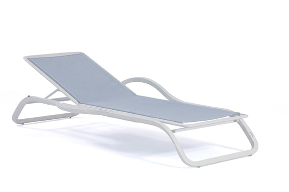Ego Paris Sonnenliege Marumi mit Armlehne und Tablett in hellblau