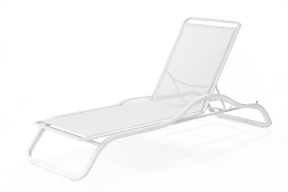 Ego Paris Sonnenliege Marumi mit Armlehne und Tablett in weiß