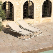 Ego Paris Sonnenliege Marumi mit Armlehne und Tablett in beige