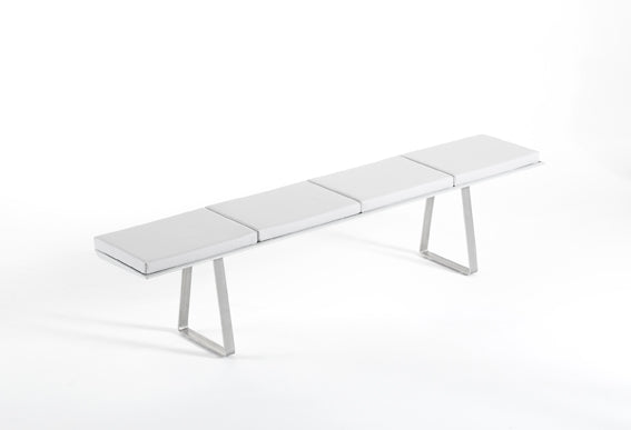 Ego Paris Bank Extrados Large silber mit weißen Polstern